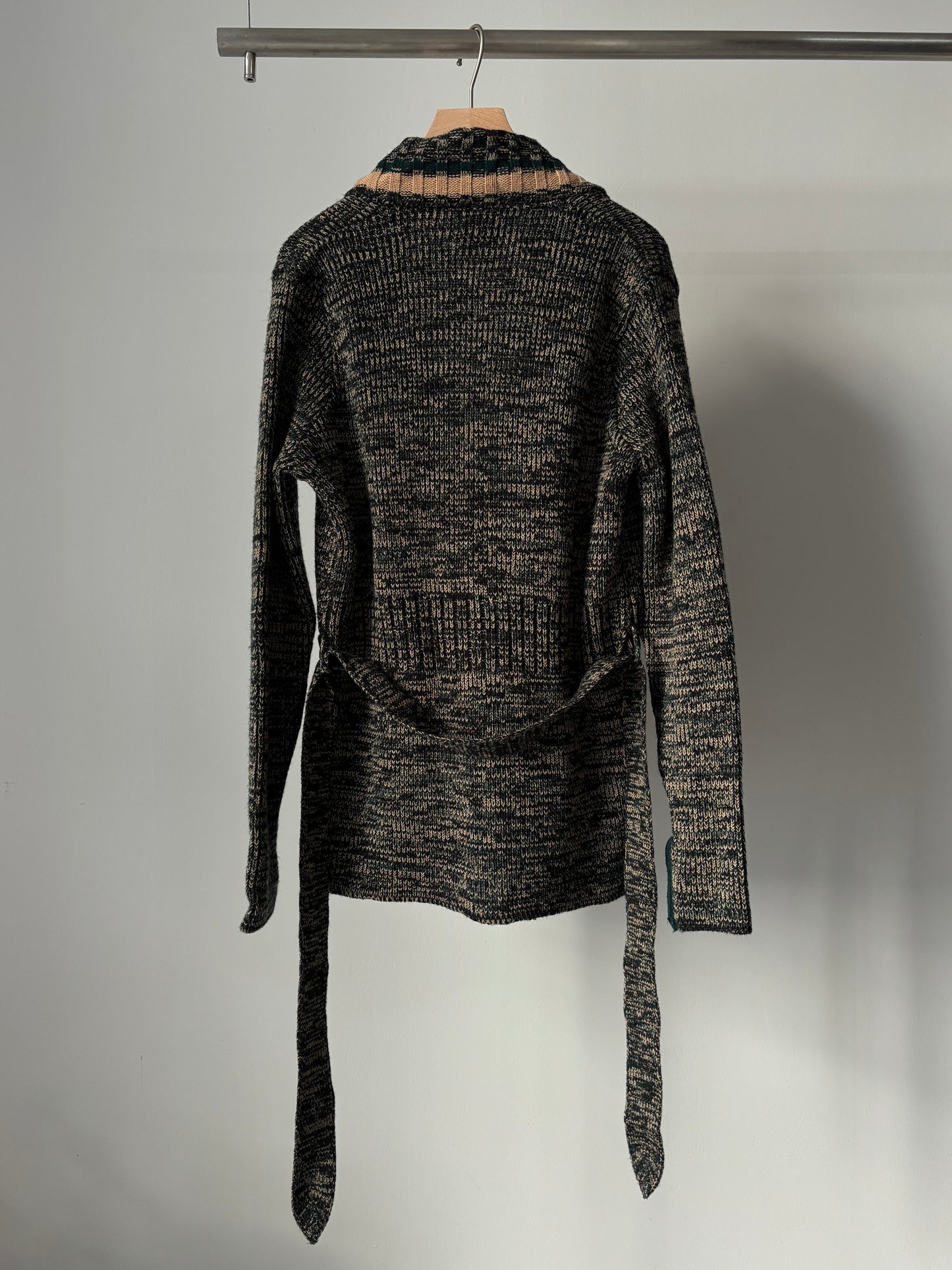 Melange knit cardigan made in England