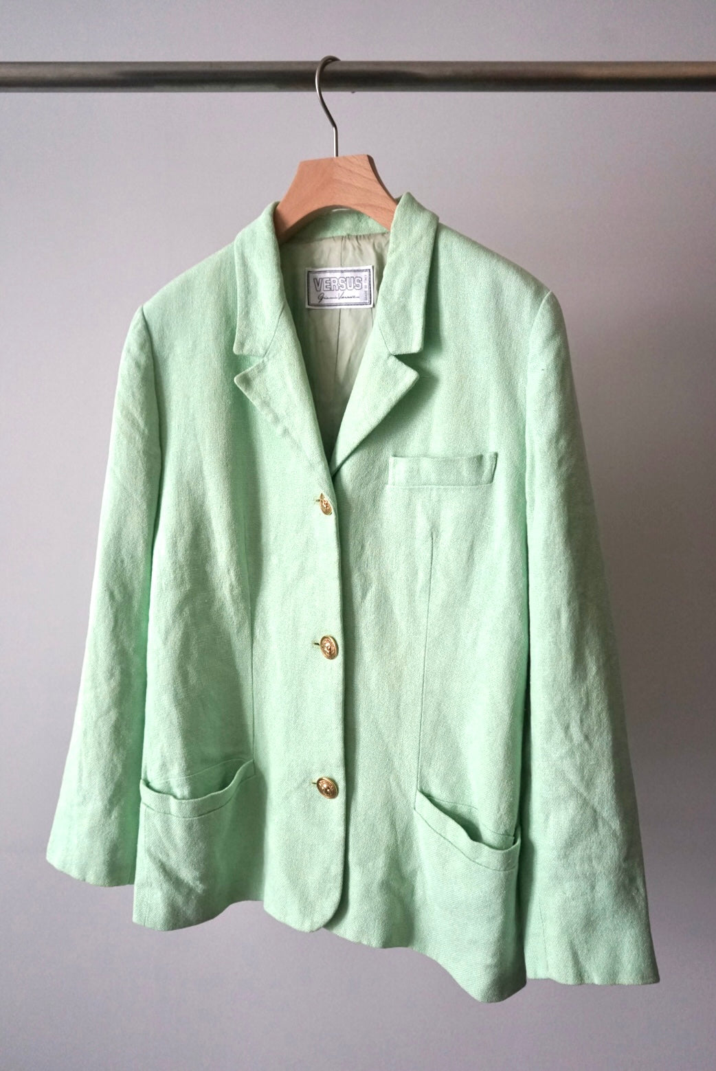Designer's gold buttons jacket made in Italy