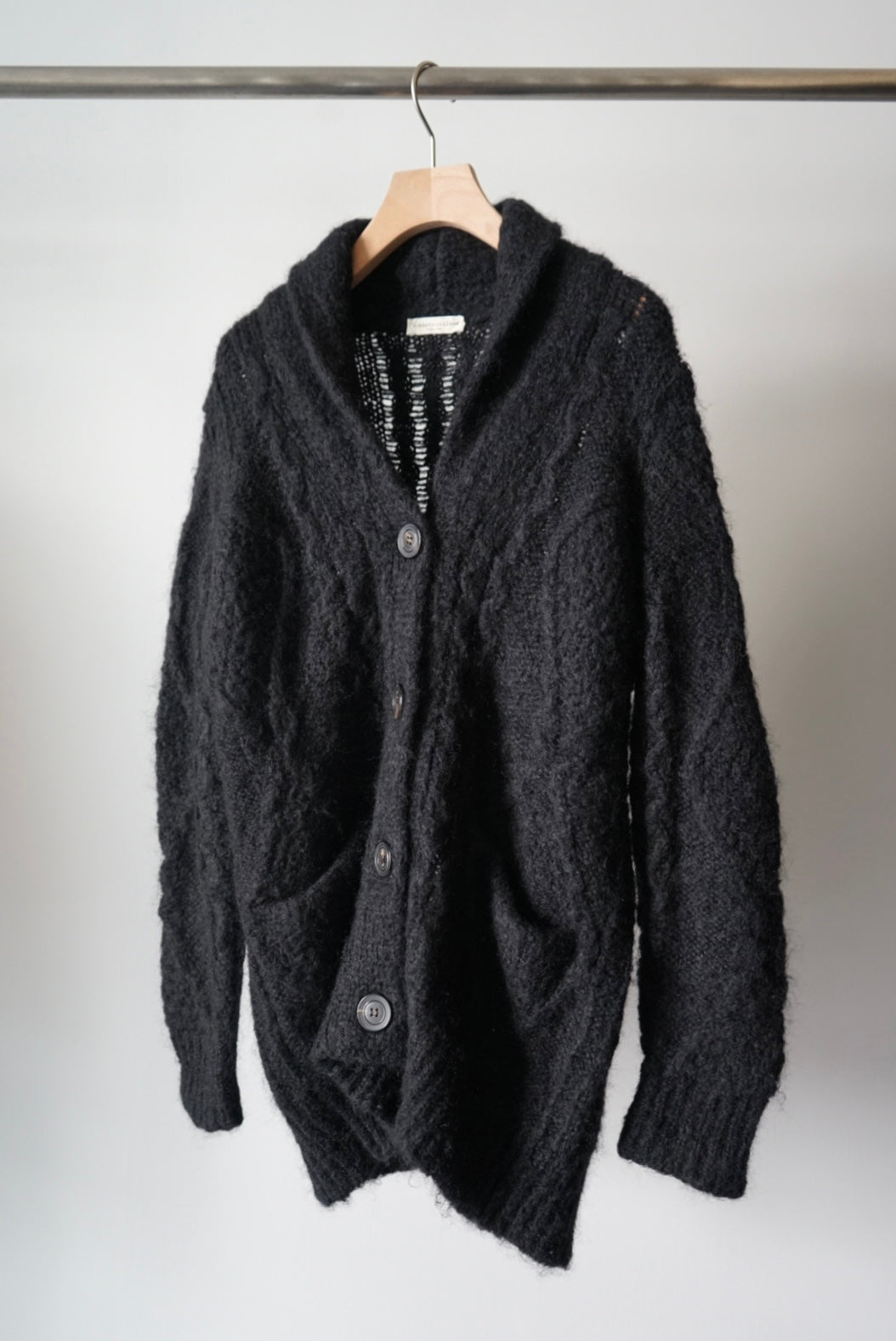 Kid mohair knit cardigan