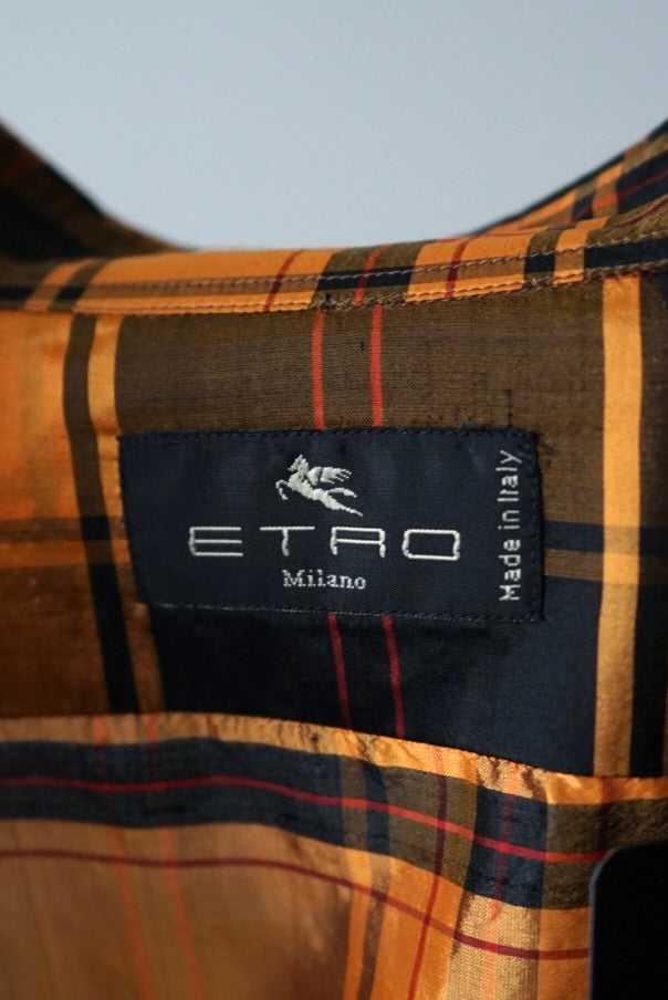 Designers silk check shirts made in Italy