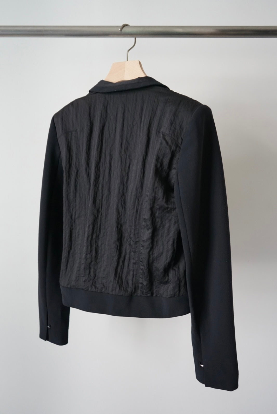 "HELMUT LANG" Designer's mix pattern hook button jacket made in USA