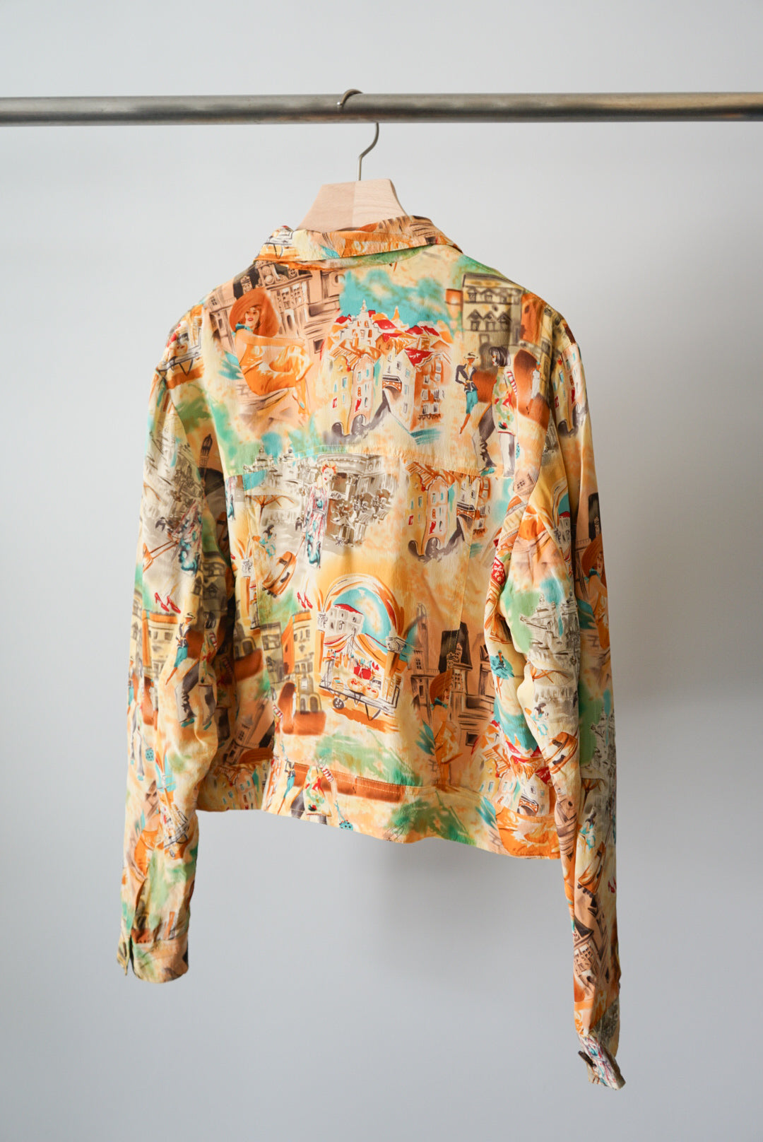 Painting design silk tracker jacket