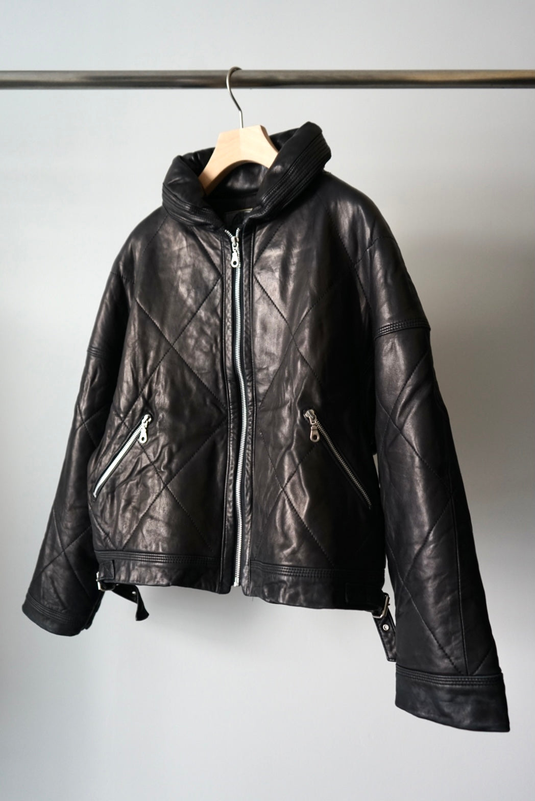 Quilt leather jacket made in Canada