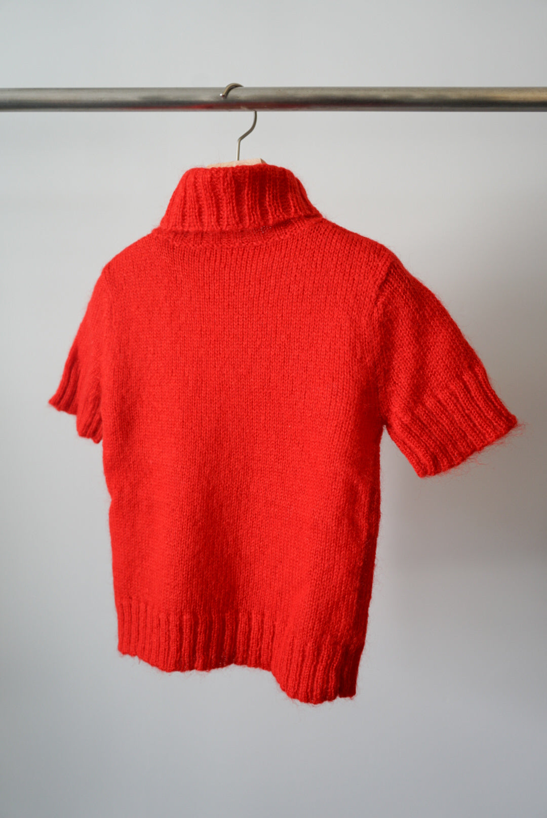 Courreges mohair mix half sleeve knit