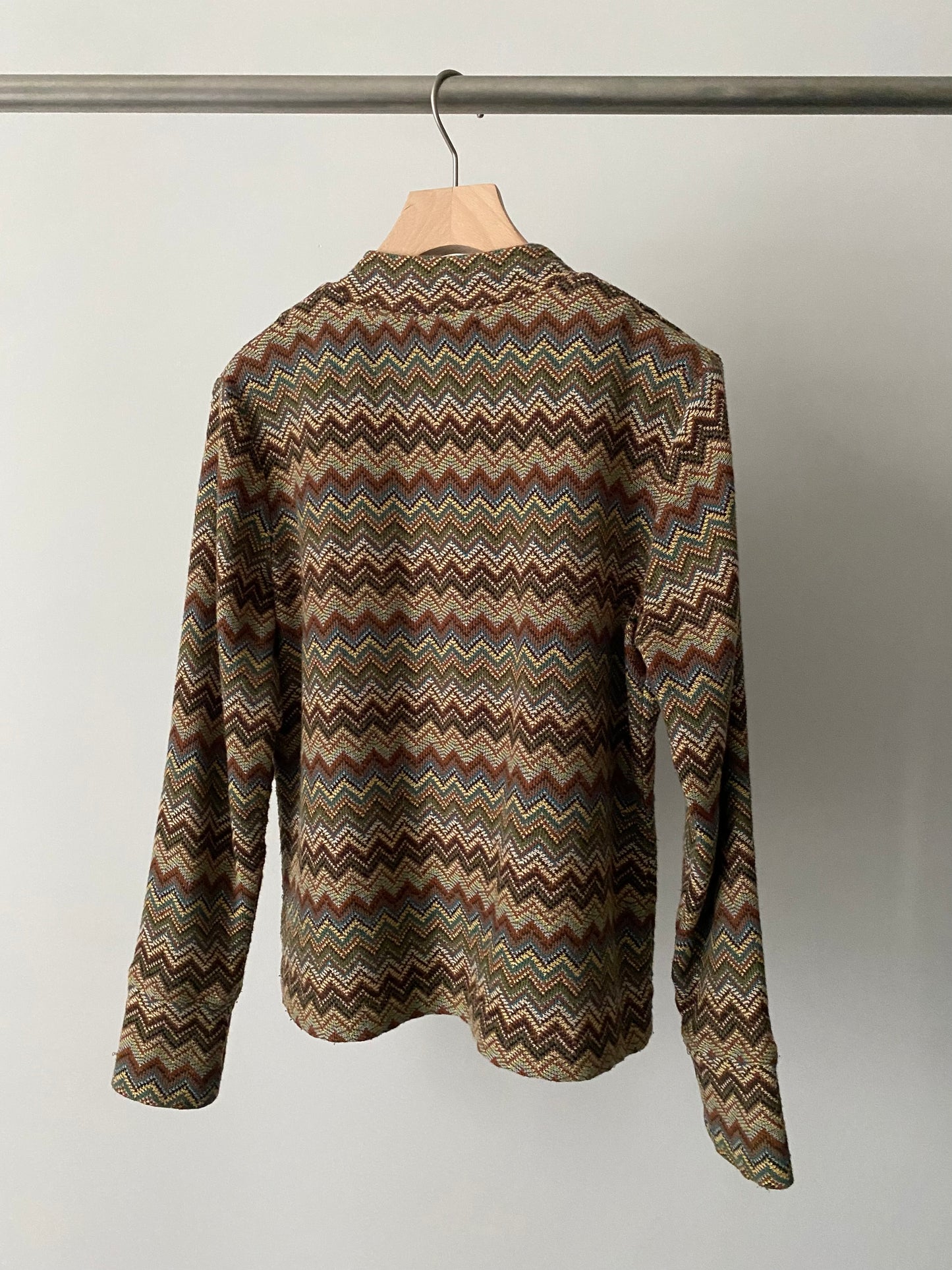 Multi color herringbone knit jacket