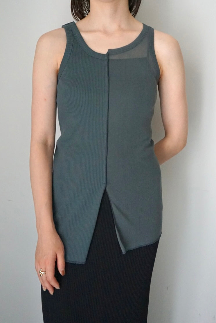 【HAKUJI】sheer/OG rib tanktop