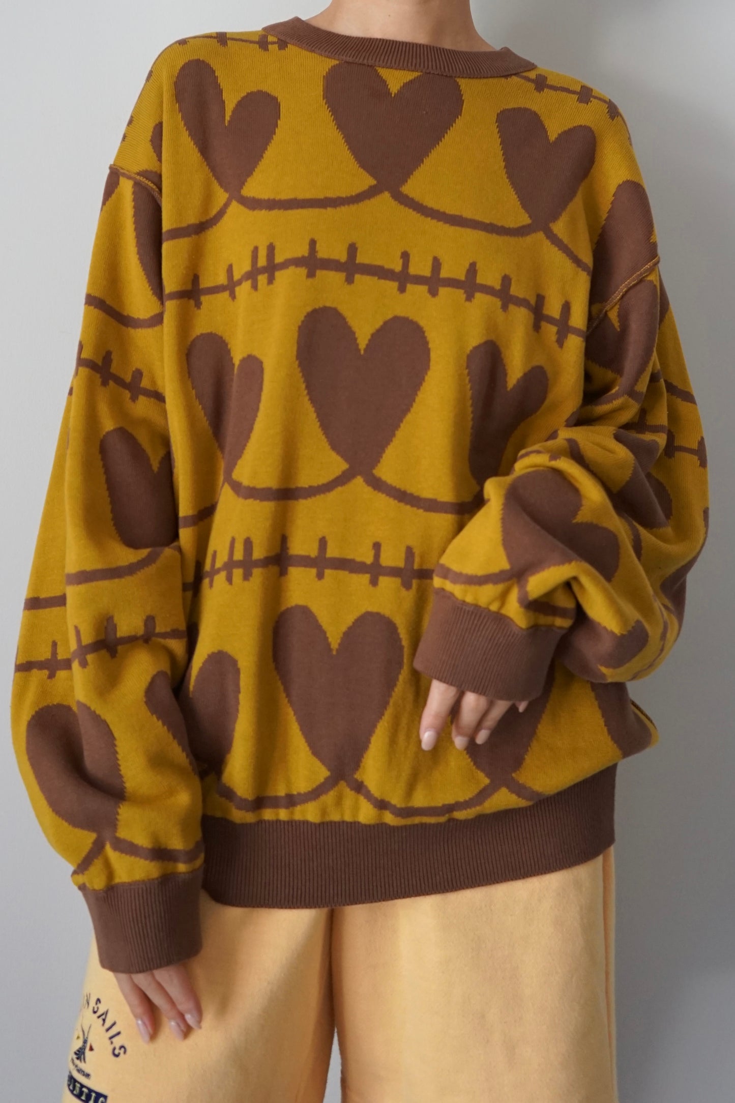 【SHOTAHIYAMA】heart cotton knit sweater