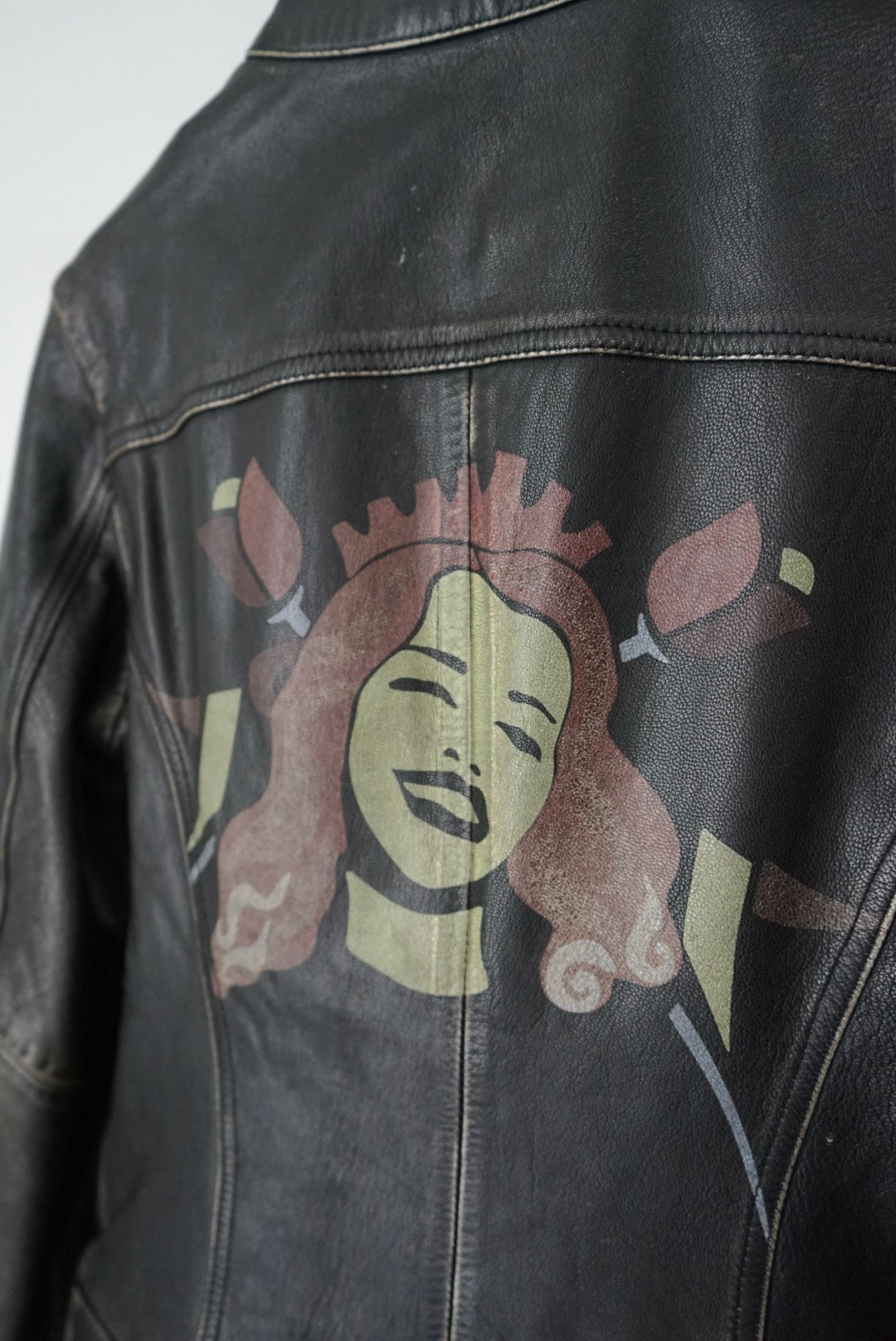 "DIESEL" cool print leather jacket