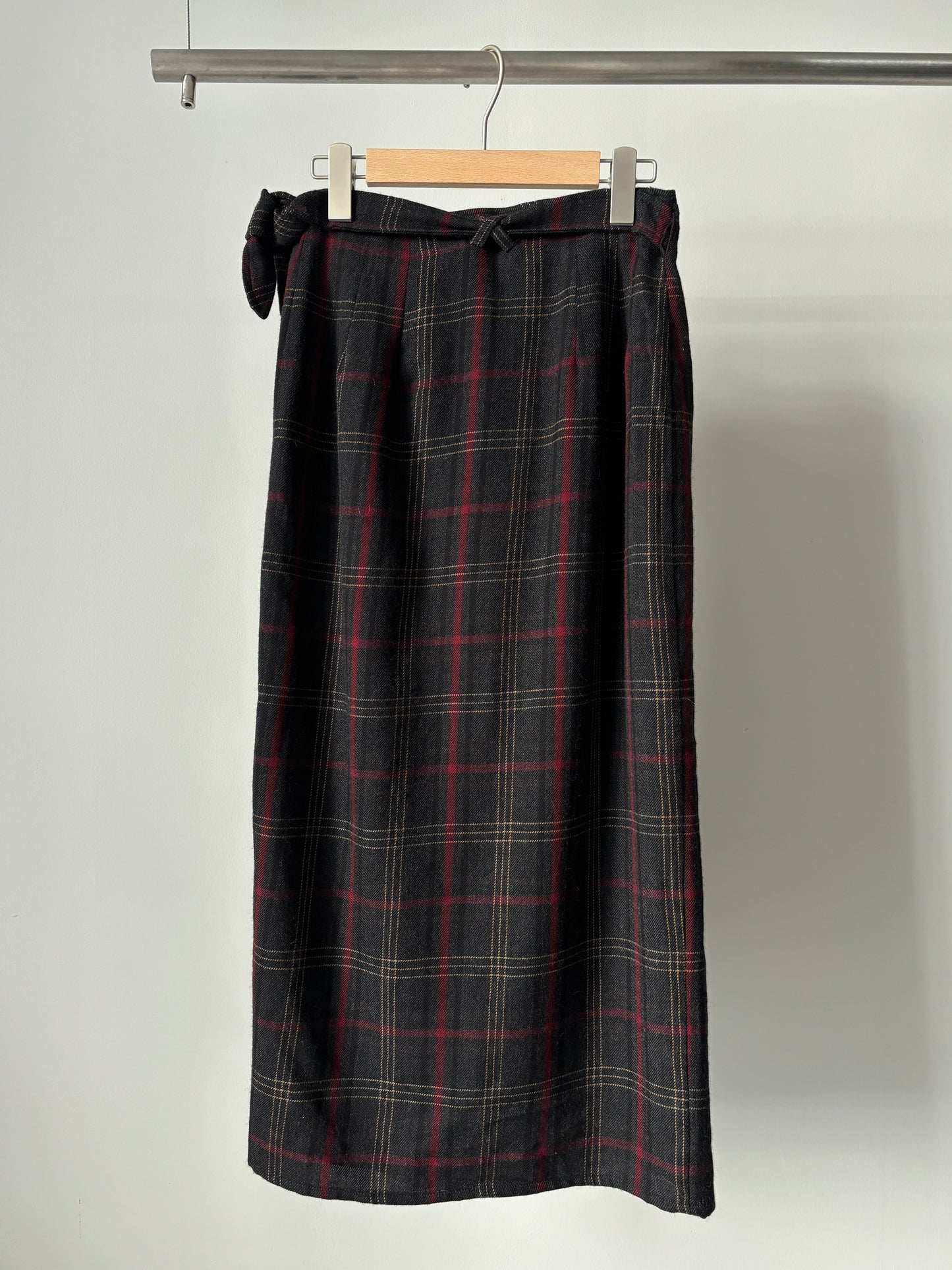 Check wrap skirt made in USA