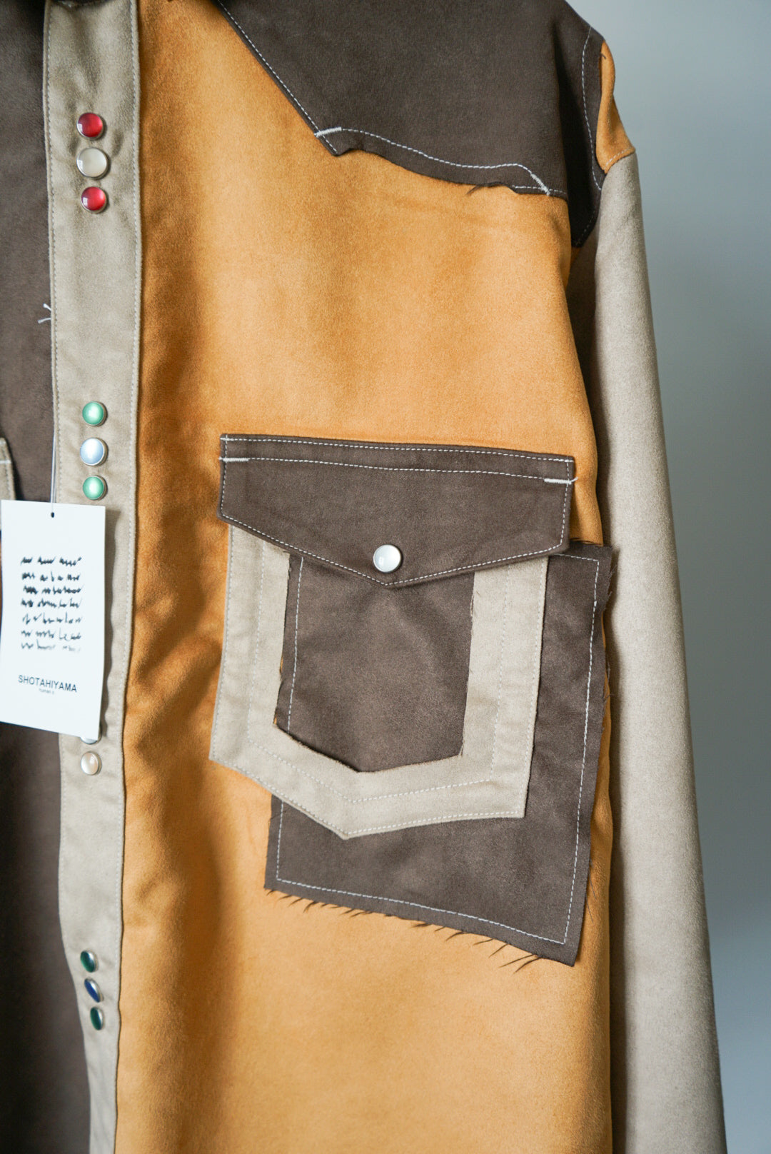 【SHOTAHIYAMA】 fake suede cutting western shirt (crazy mix)
