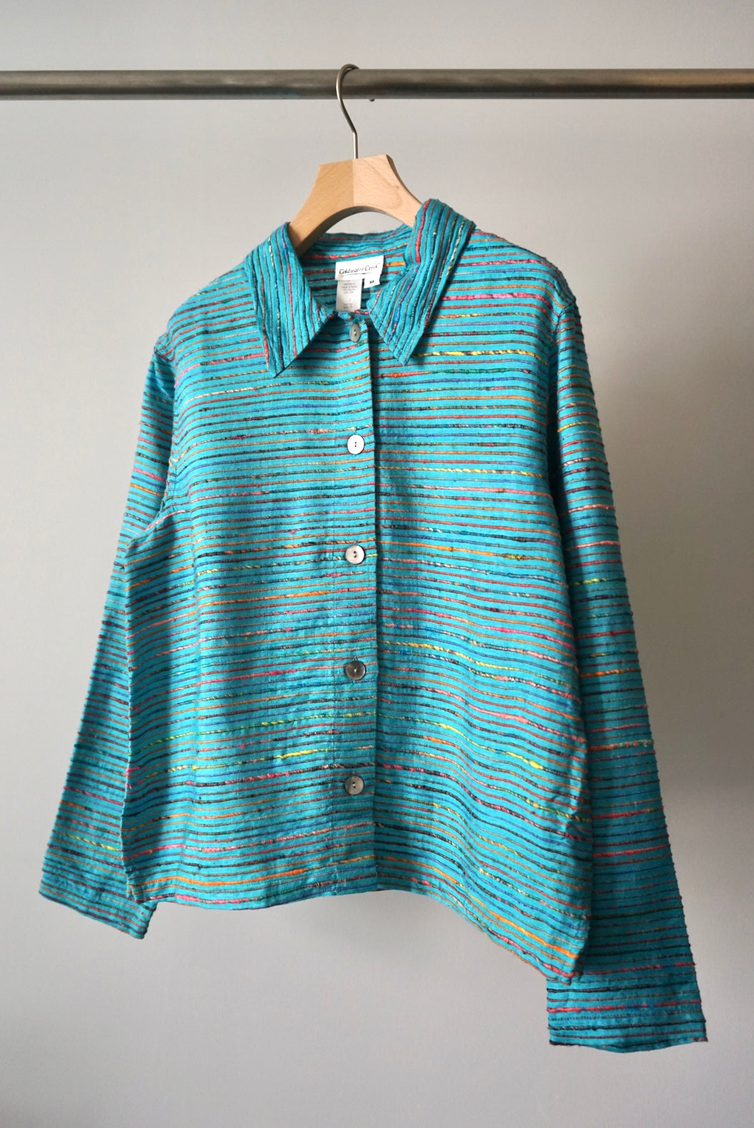 Silk rayon stripe jacket