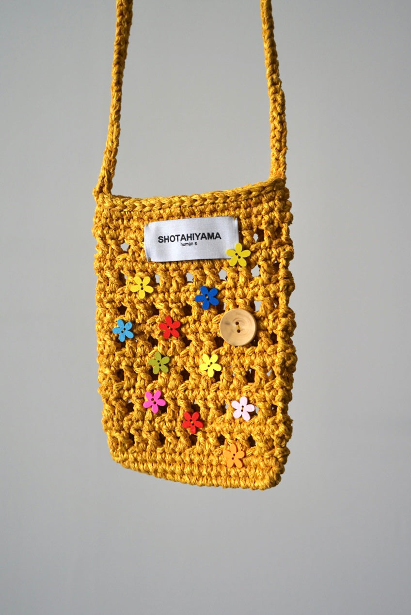 【SHOTAHIYAMA】washi mix hand knit pouch