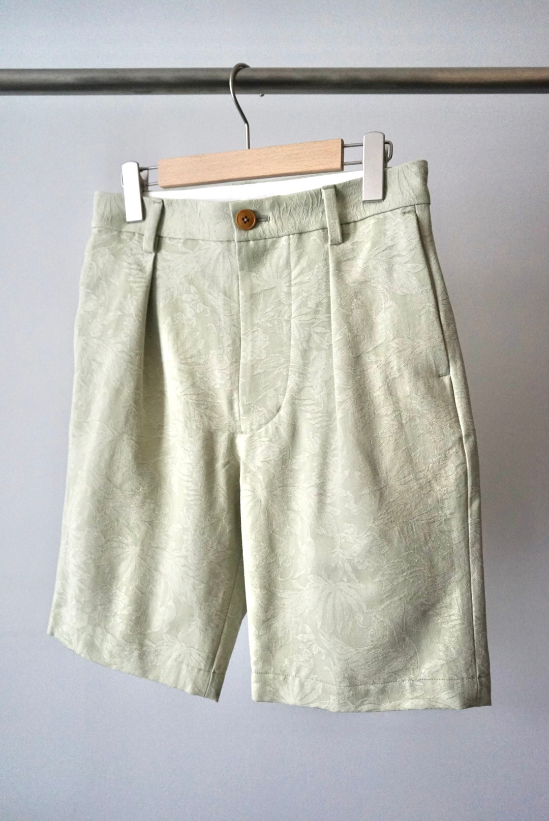 【SHOTAHIYAMA】botanical jaquard shorts light green