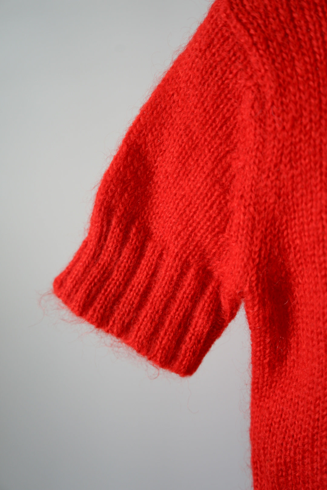 Courreges mohair mix half sleeve knit