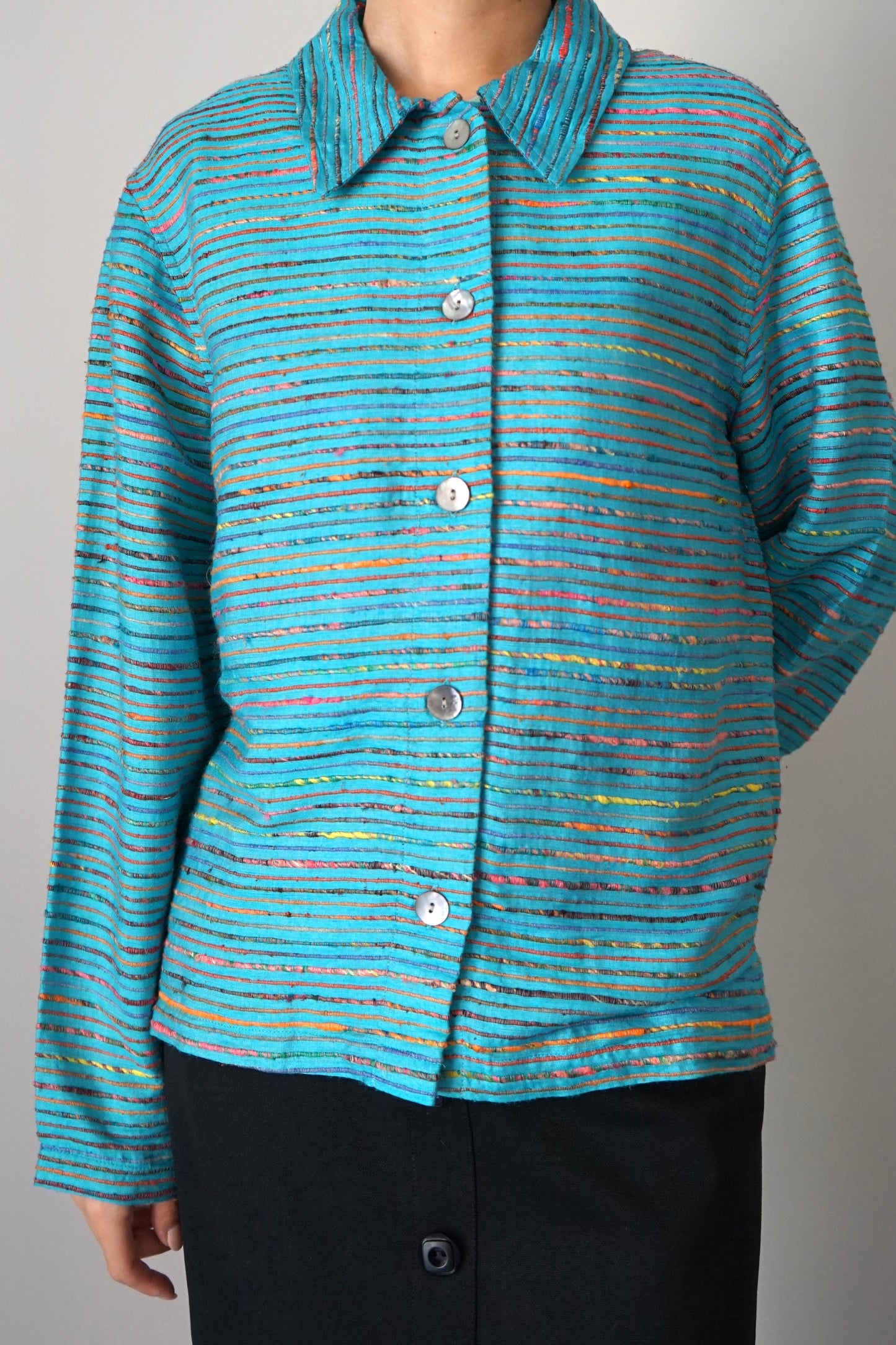 Silk rayon stripe jacket