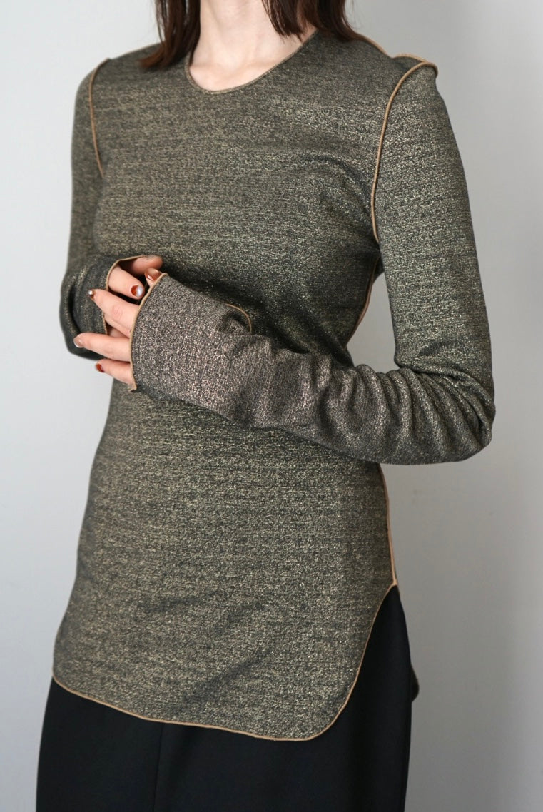 【HAKUJI】Glittery L/S PO -black-