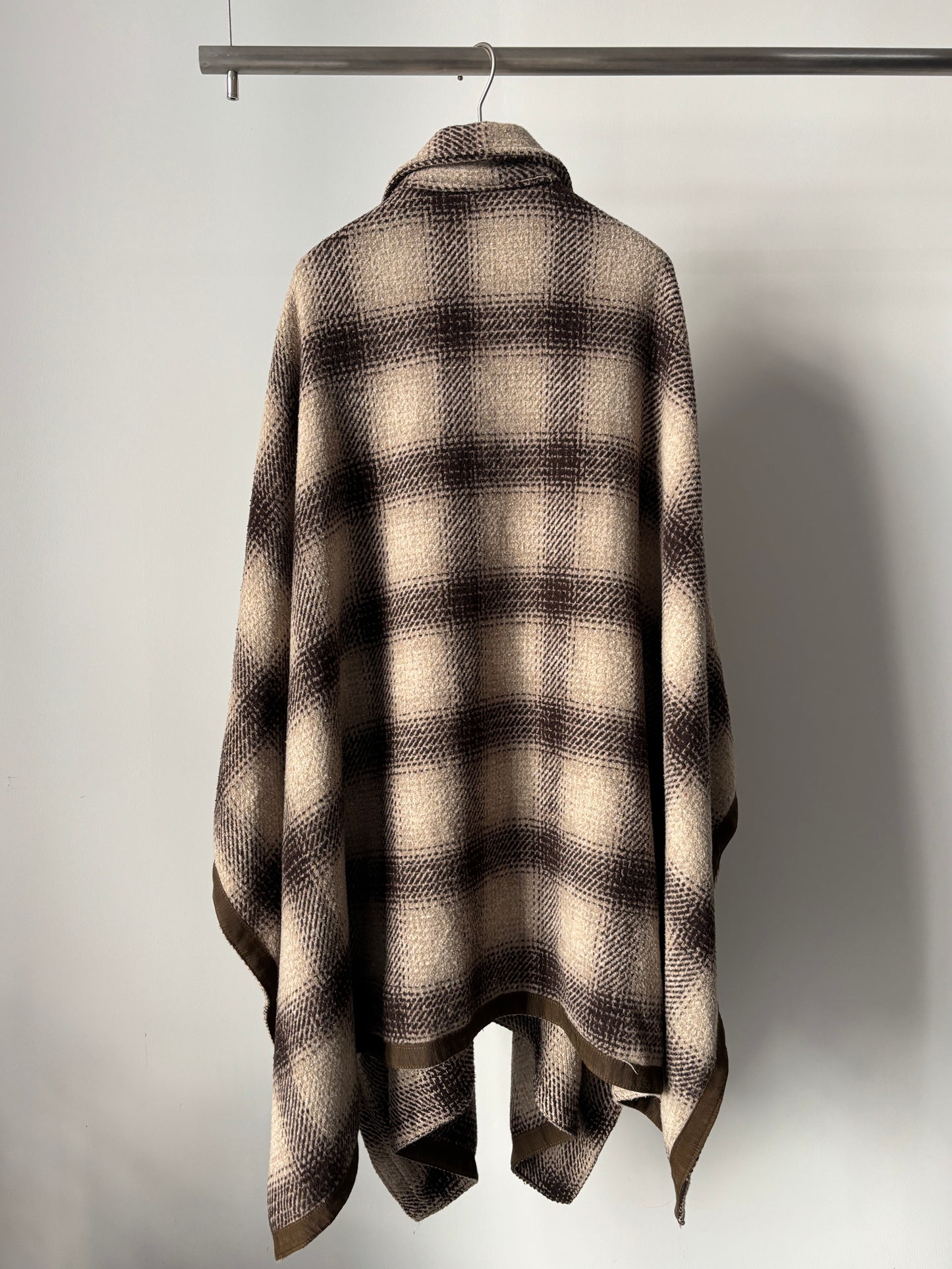 Euro check poncho coat