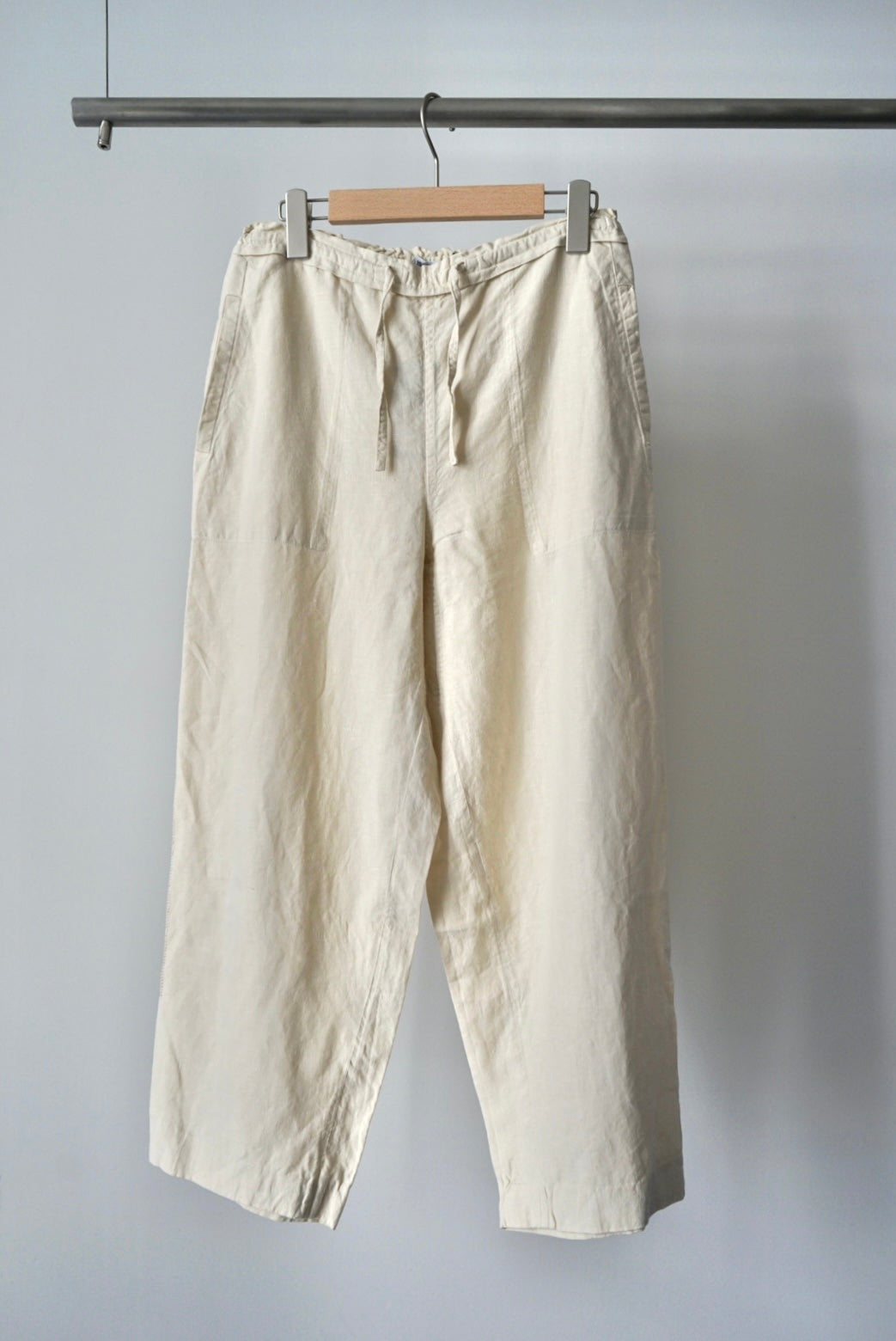 "ISSEY MIYAKE" SIDE LACE LINE LINEN WIDE PANT