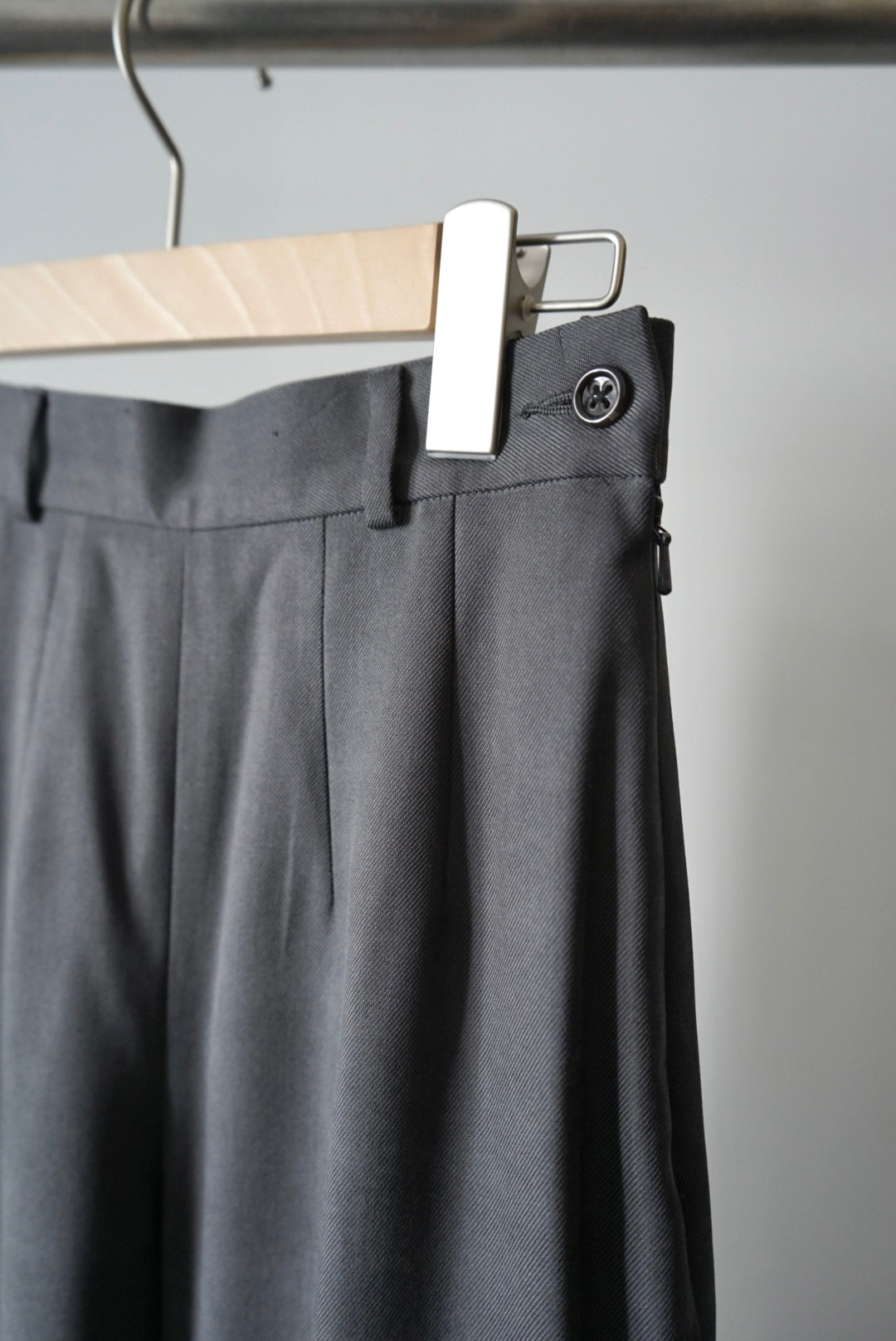 Gray silk slacks