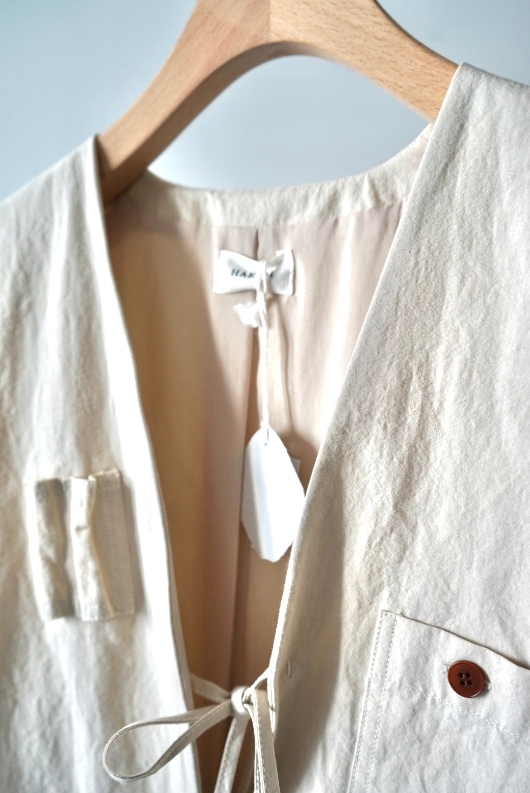 【HAKUJI】 Cotton linen weather gillet sand