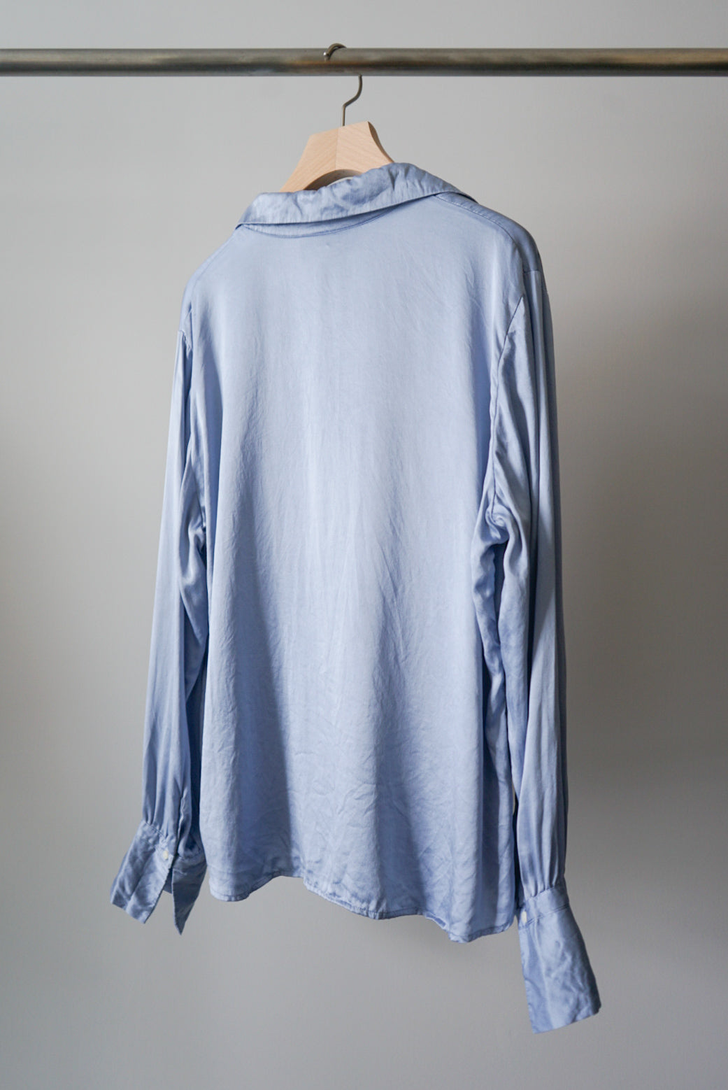 Silk open collar shirt