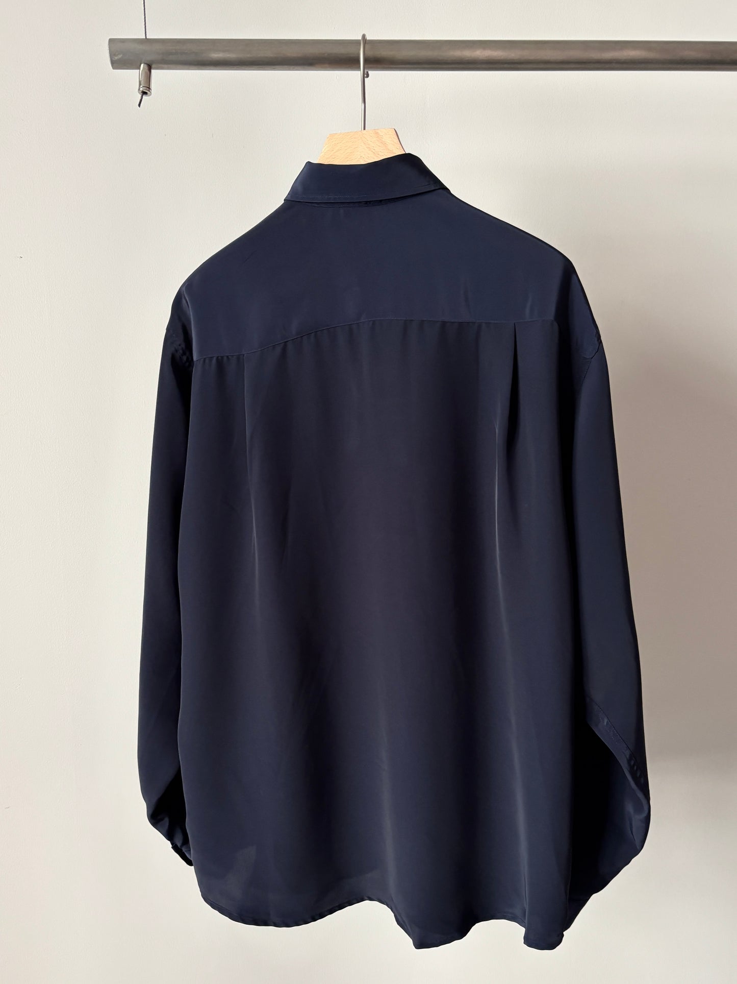 Navy satin shirt