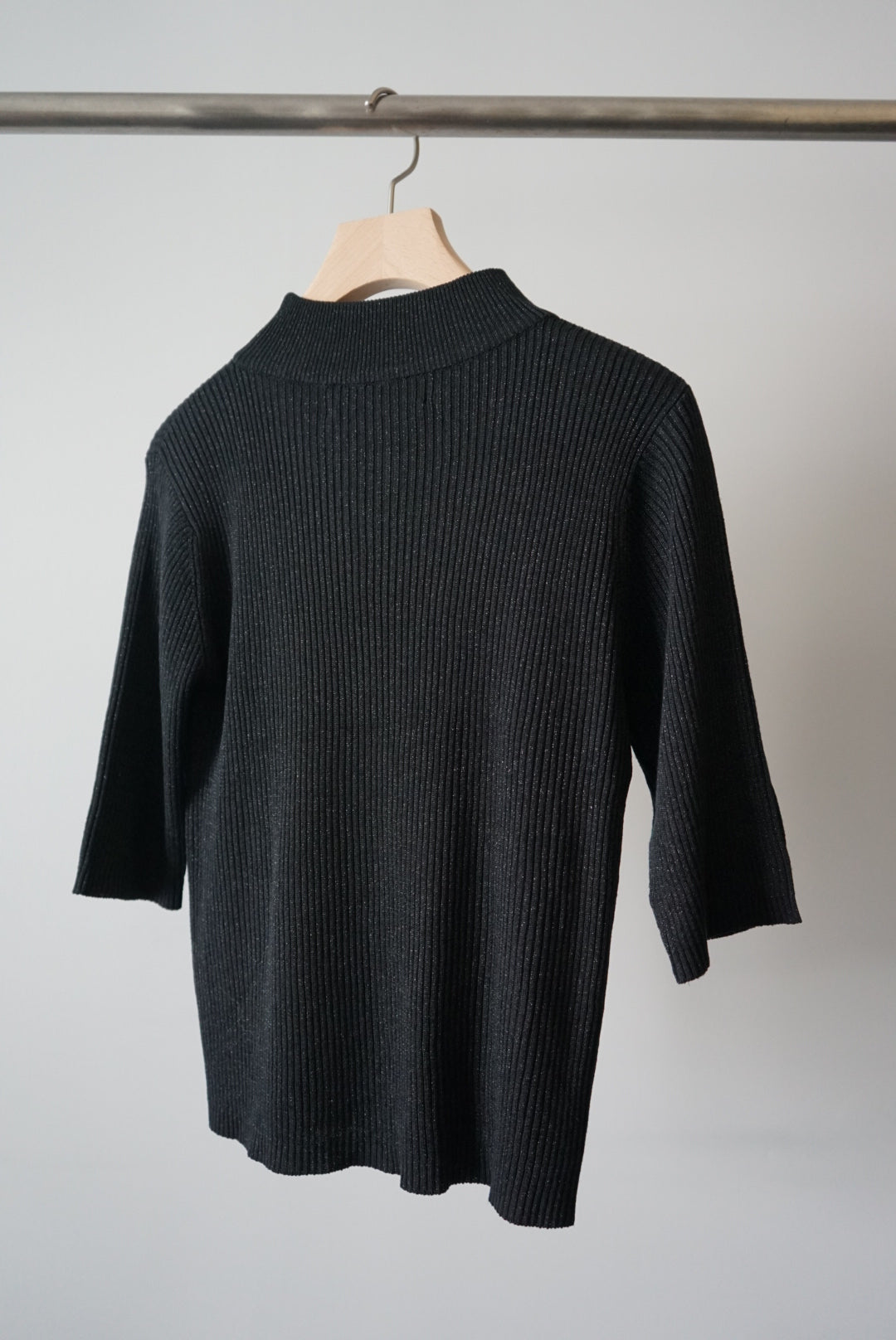 Glitter silk rib tops