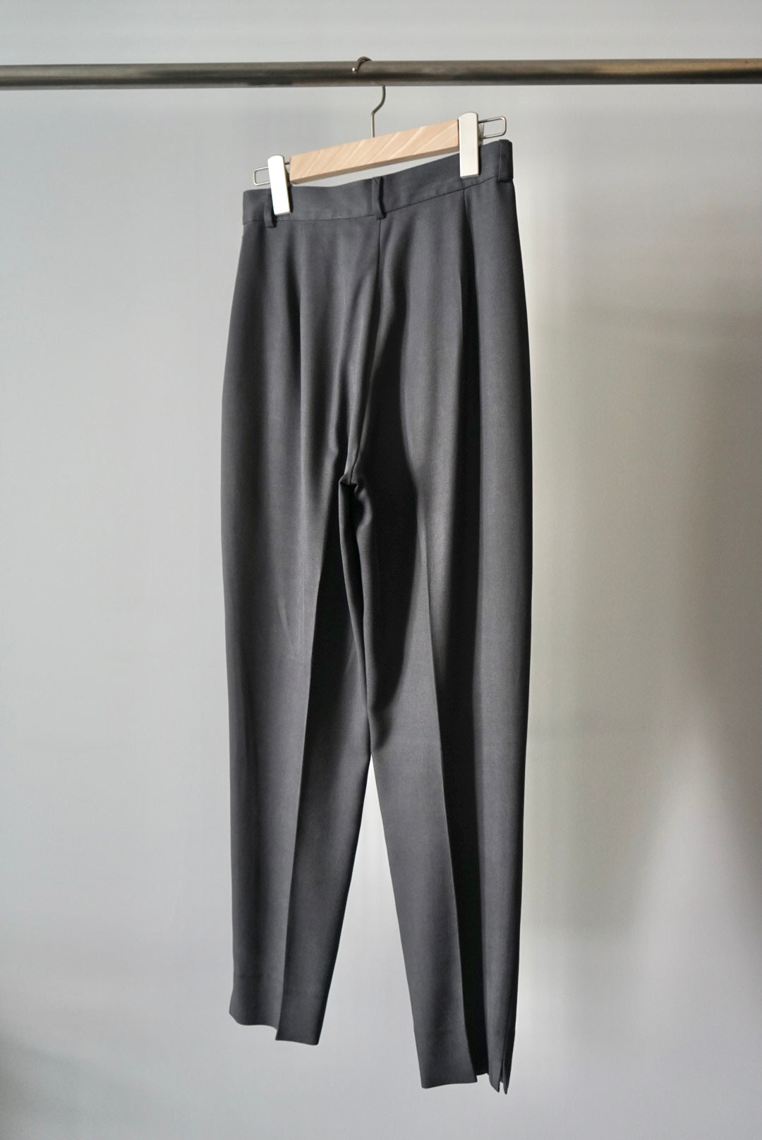 Gray silk slacks