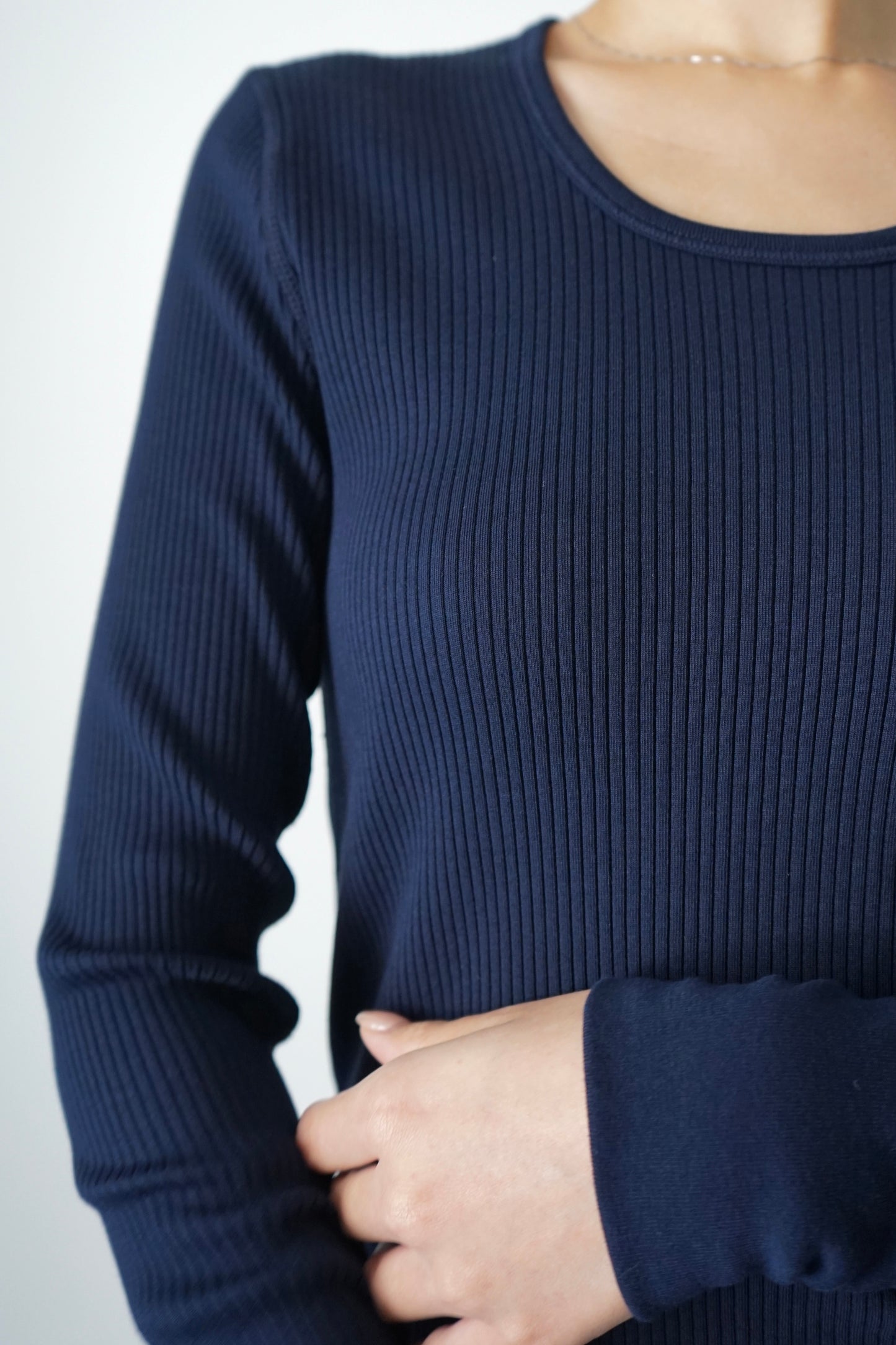 【HAKUJI】Organic cotton LS PO -navy-