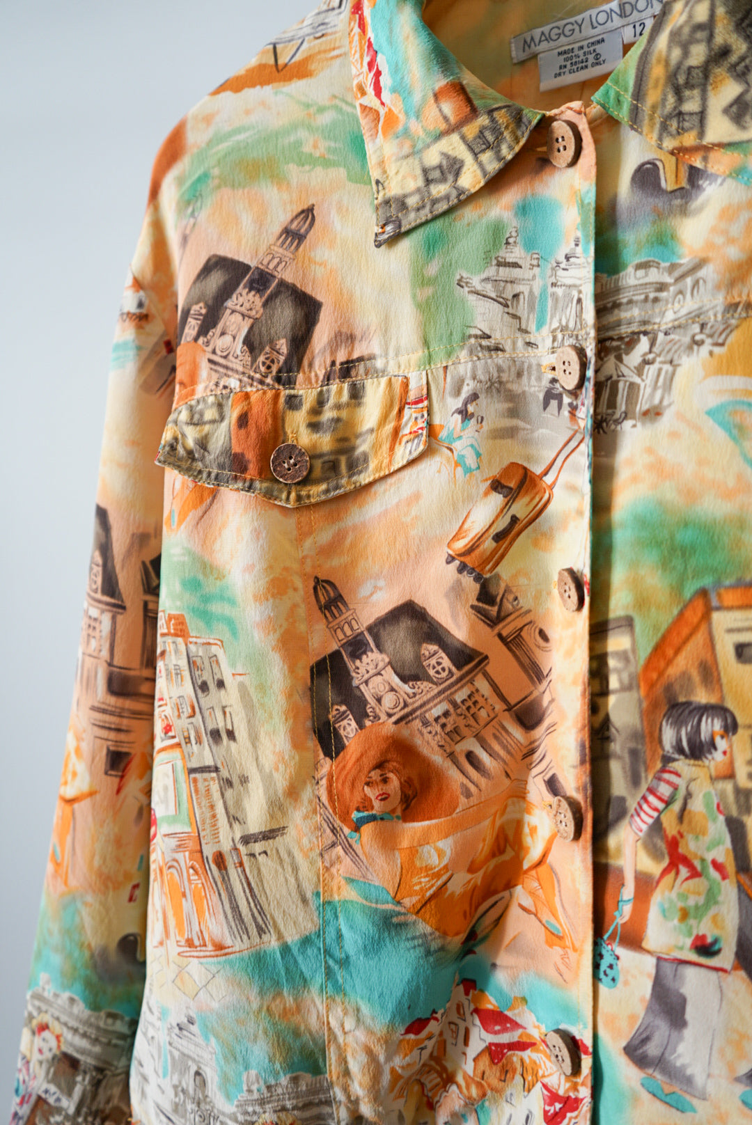 Painting design silk tracker jacket