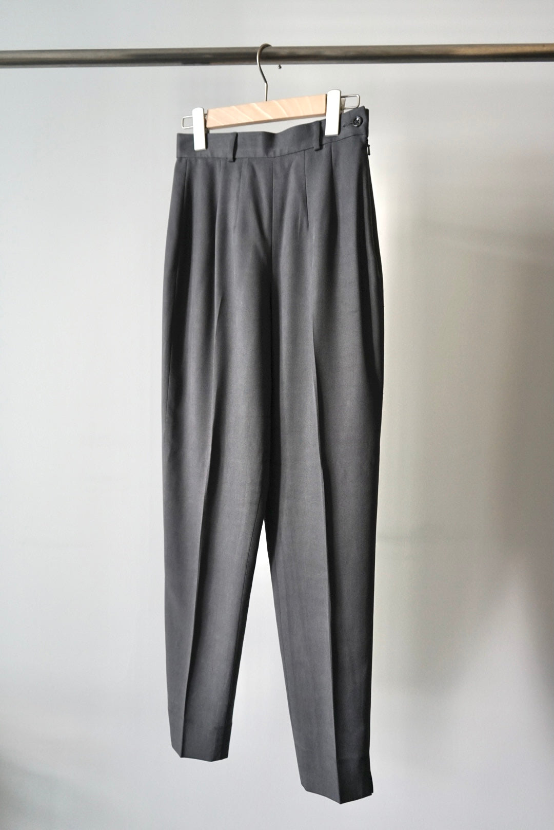 Gray silk slacks