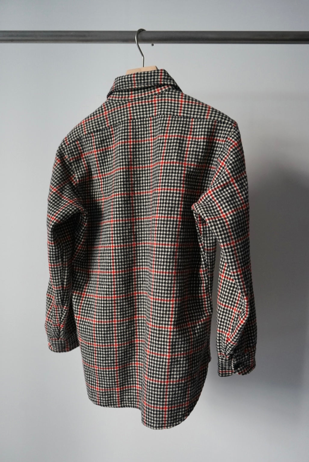 Gingham check wool shirt made in USA