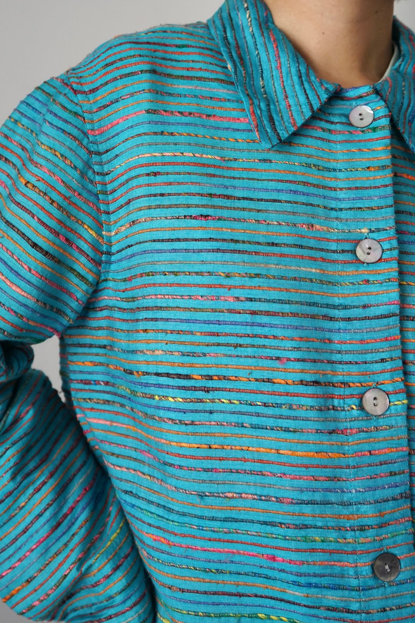 Silk rayon stripe jacket