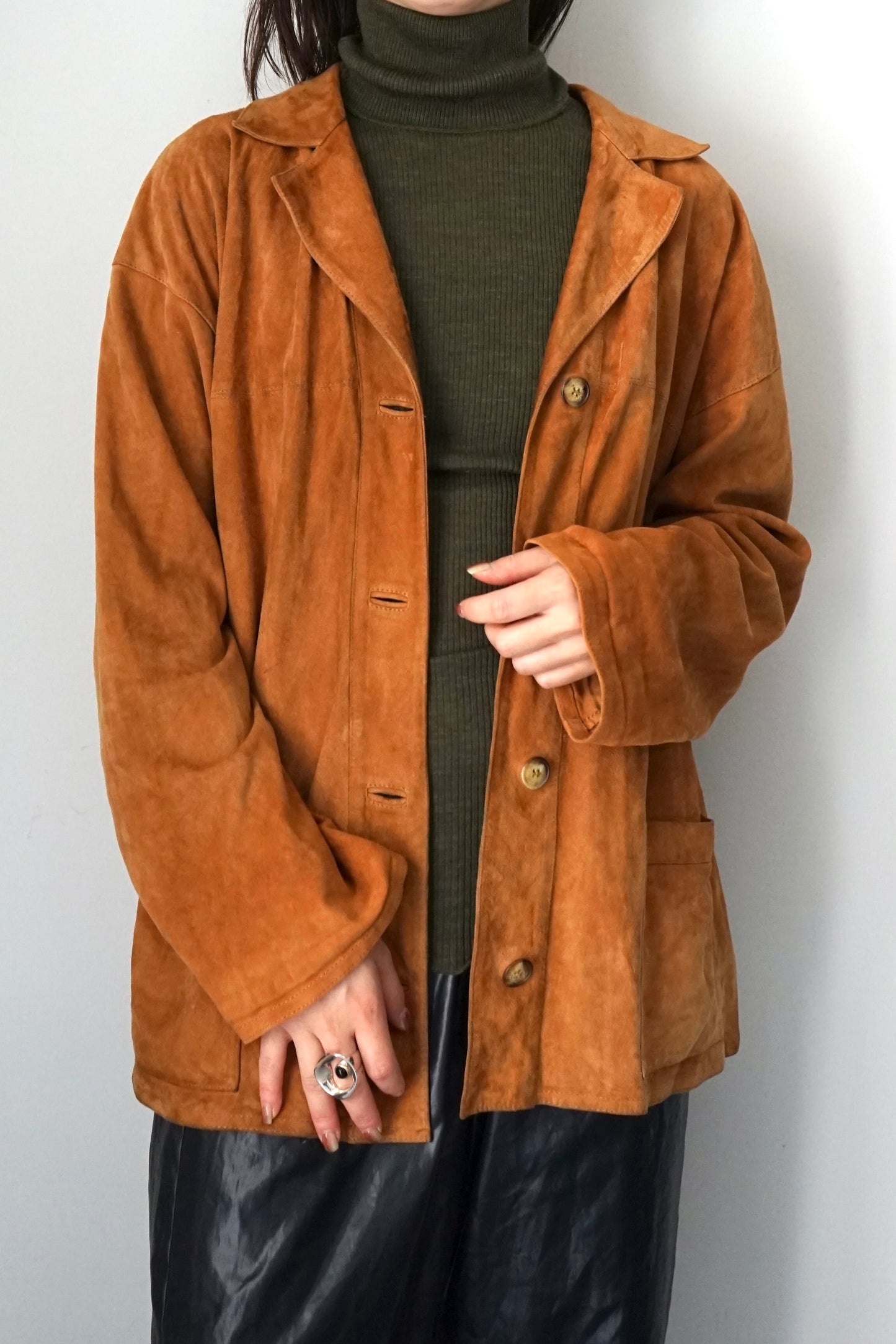 Suede over shirt jacket