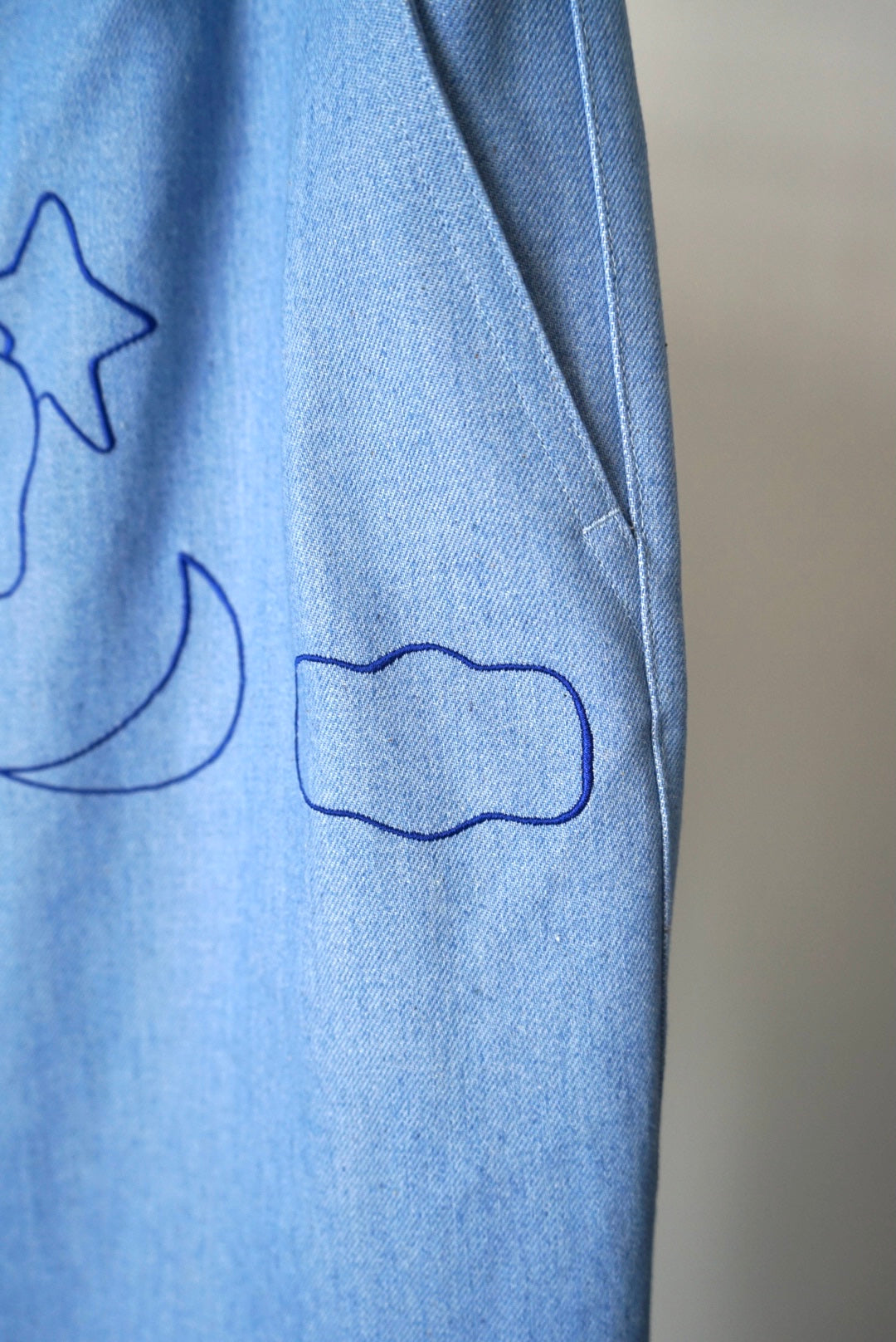 【SHOTAHIYAMA】embroidery denim wide pants