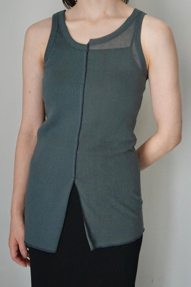 【HAKUJI】sheer/OG rib tanktop