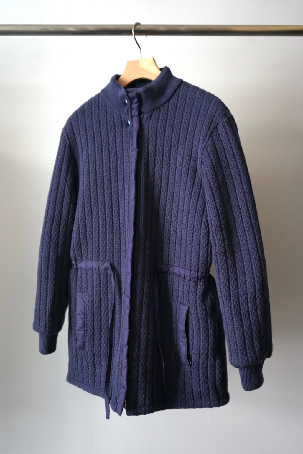 Knit quilting reversible jacket