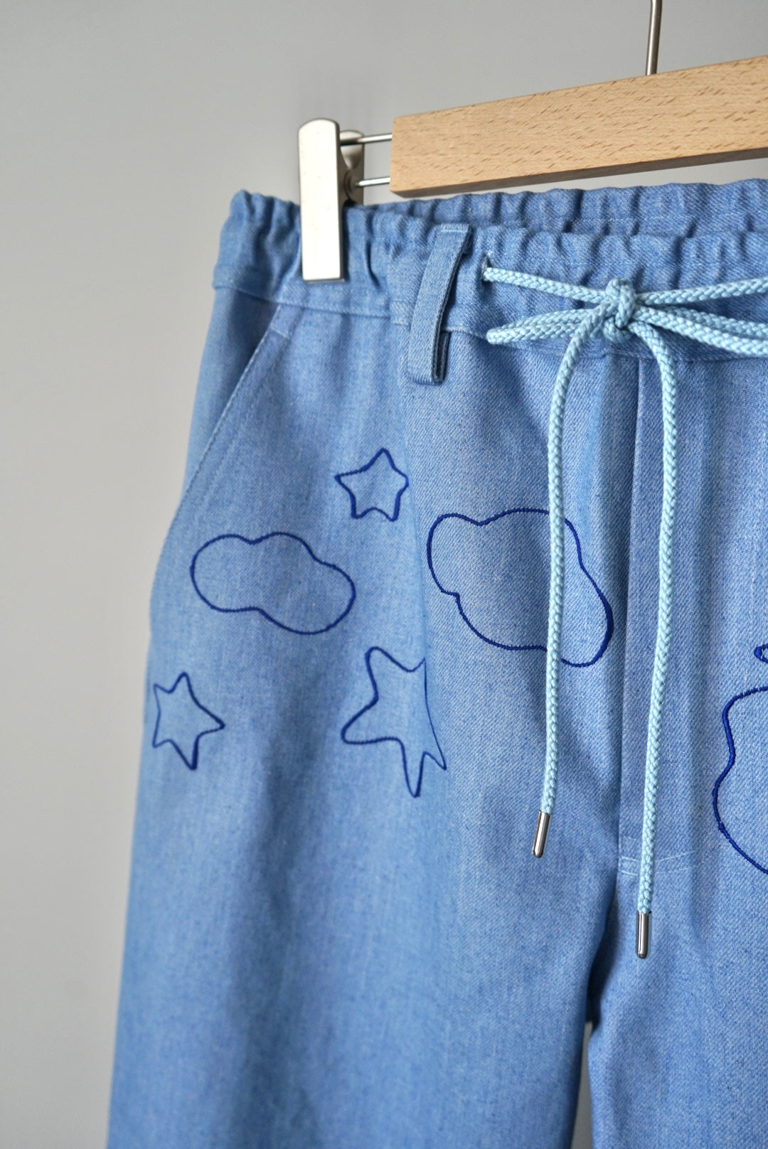 【SHOTAHIYAMA】embroidery denim wide pants
