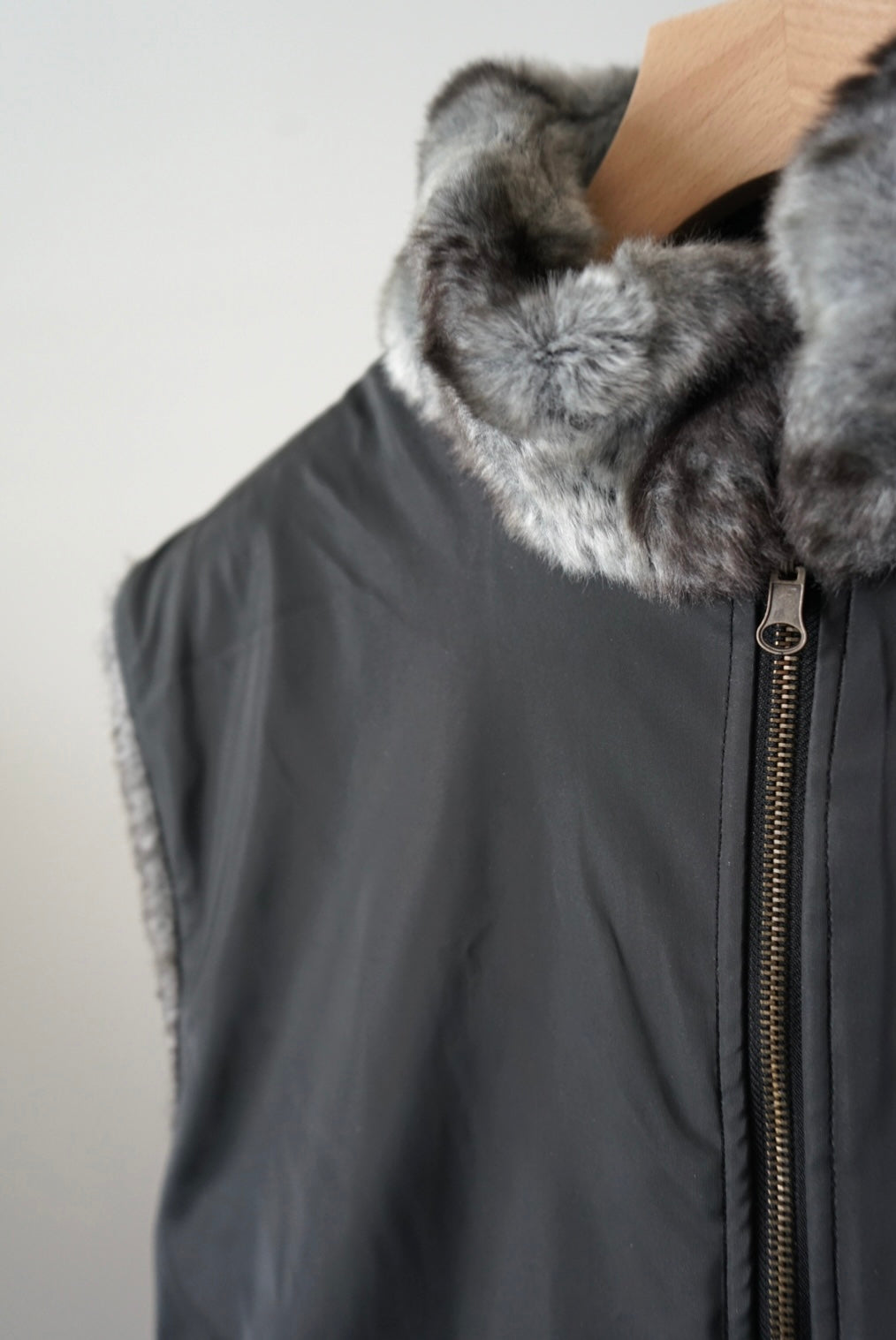 Reversible fake fur vest