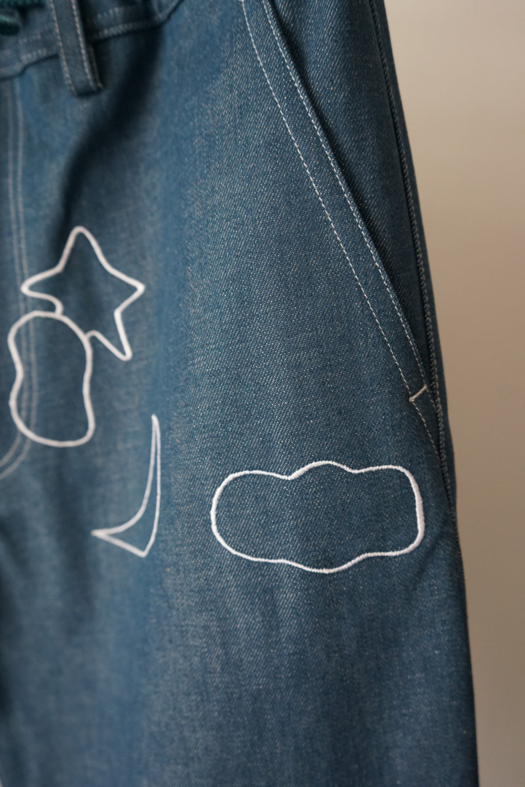 【SHOTAHIYAMA】embroidery denim wide pants