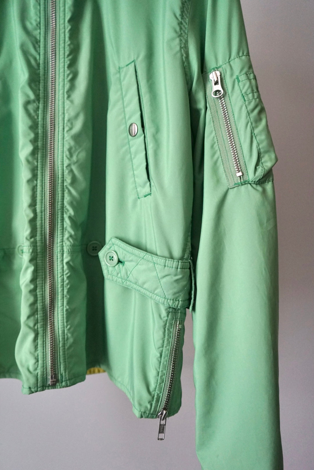 Light green flight jacket