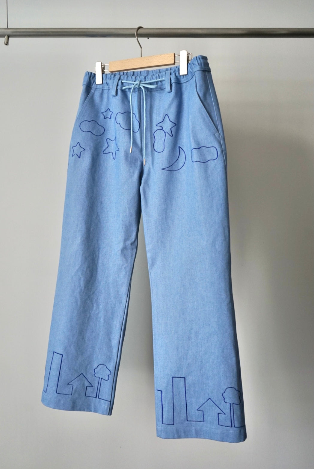 【SHOTAHIYAMA】embroidery denim wide pants