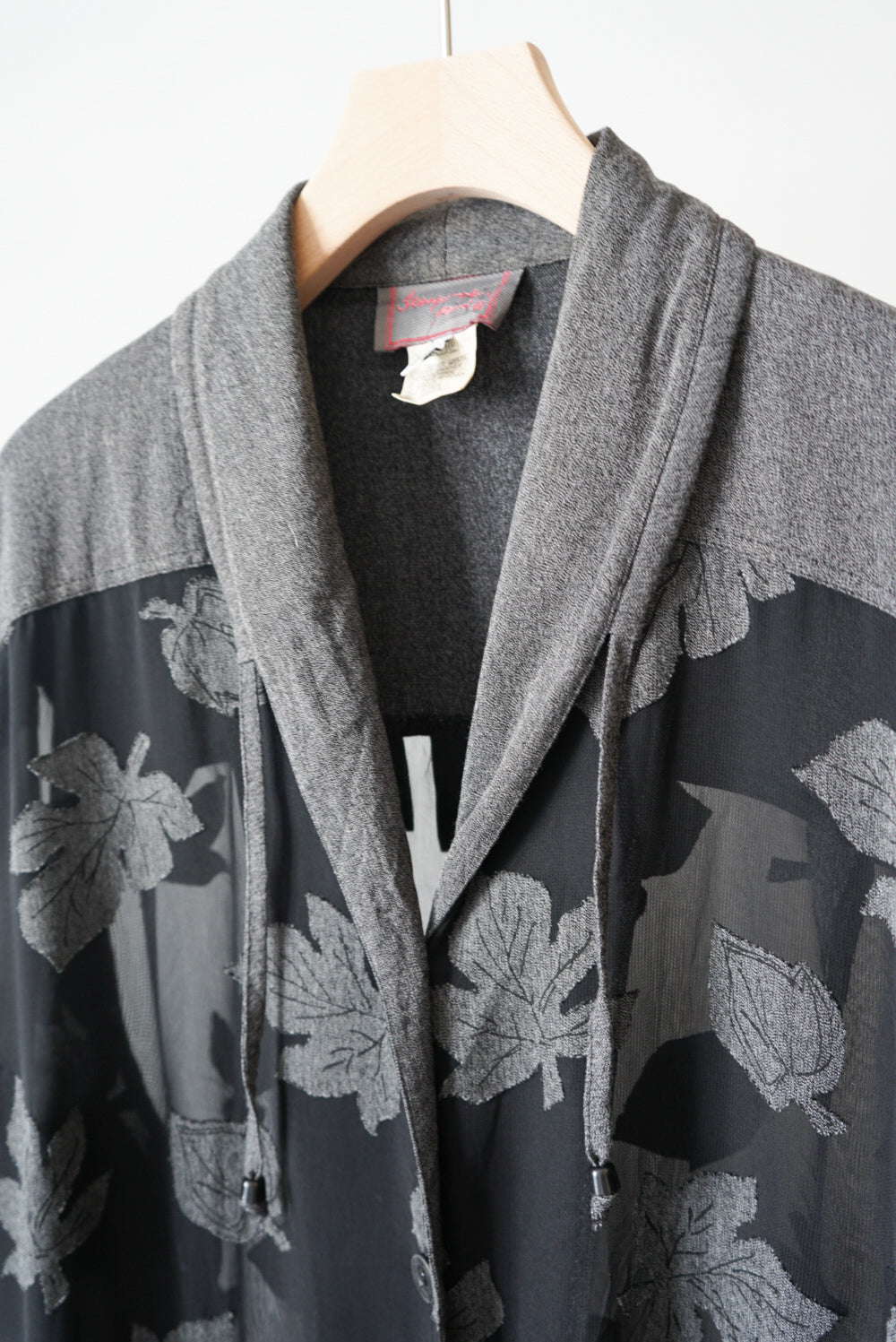 See through shawl collar coat
