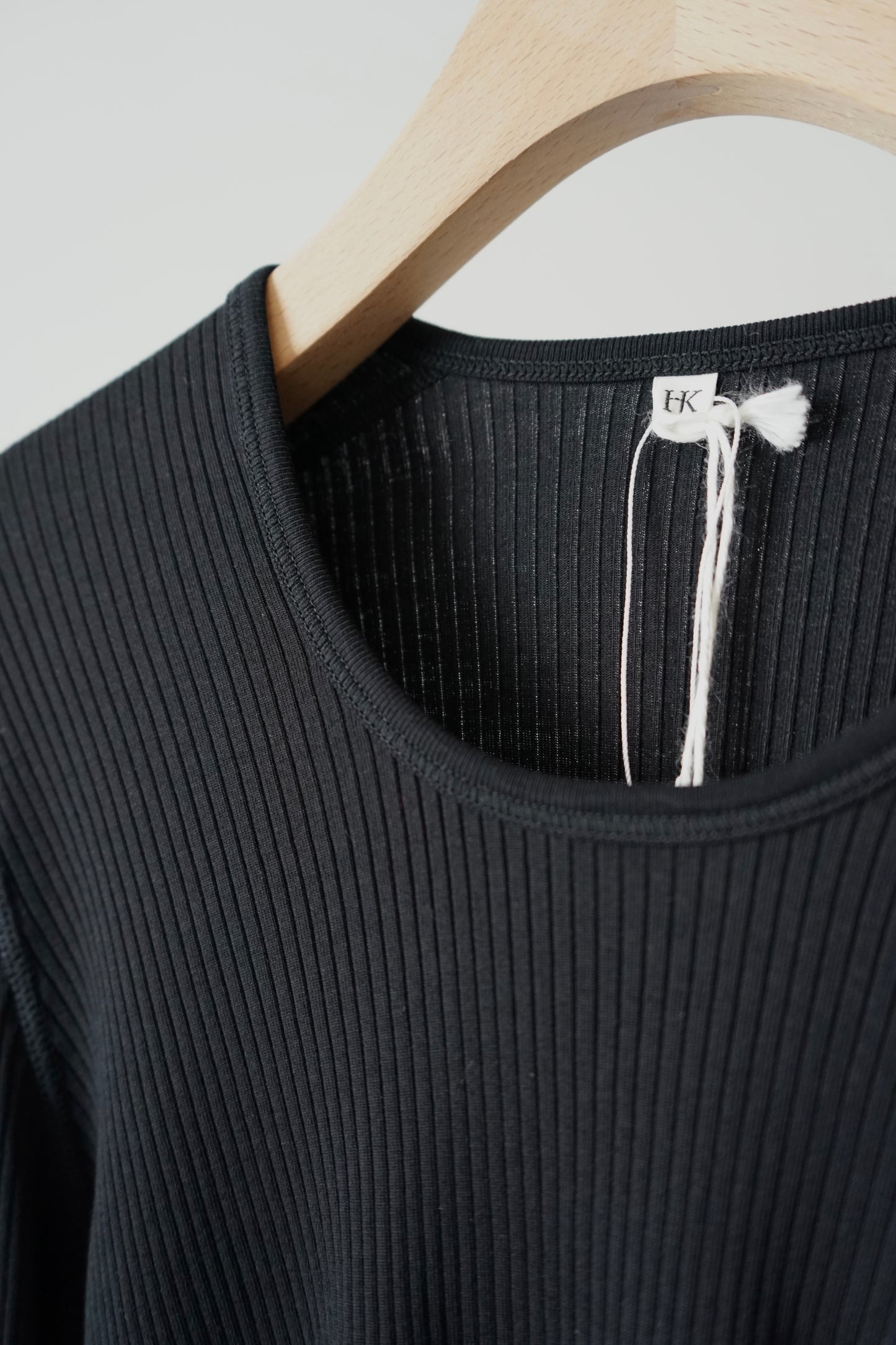【HAKUJI】Organic cotton LS PO -black-