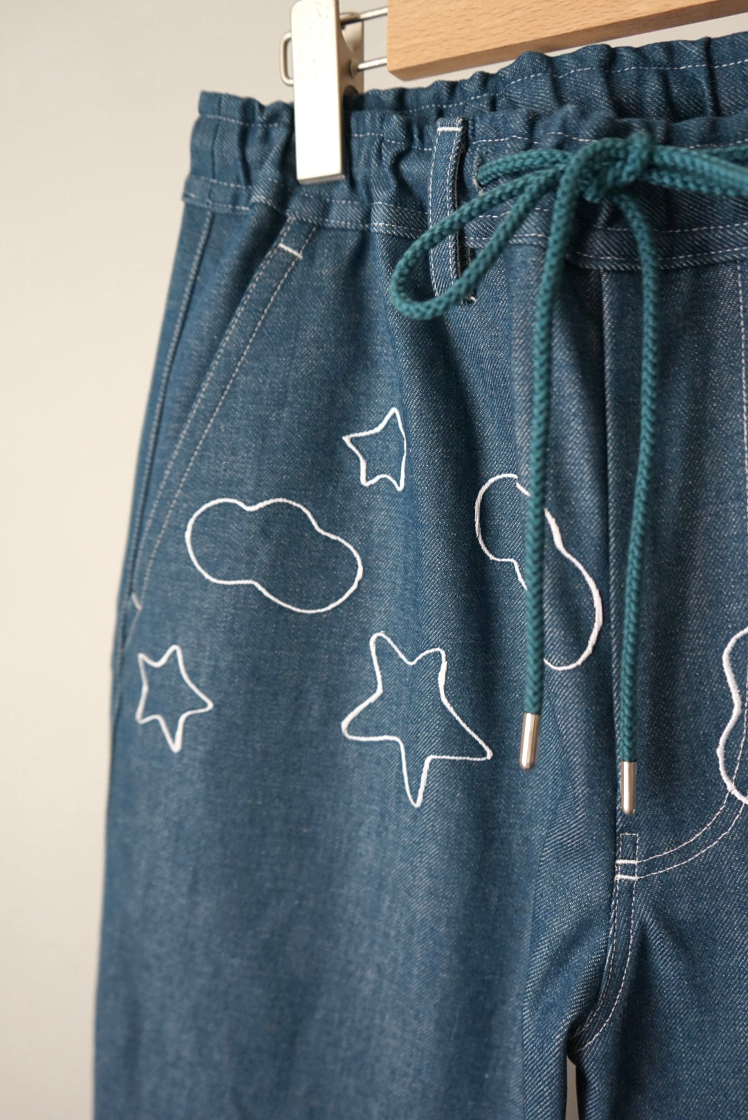 【SHOTAHIYAMA】embroidery denim wide pants