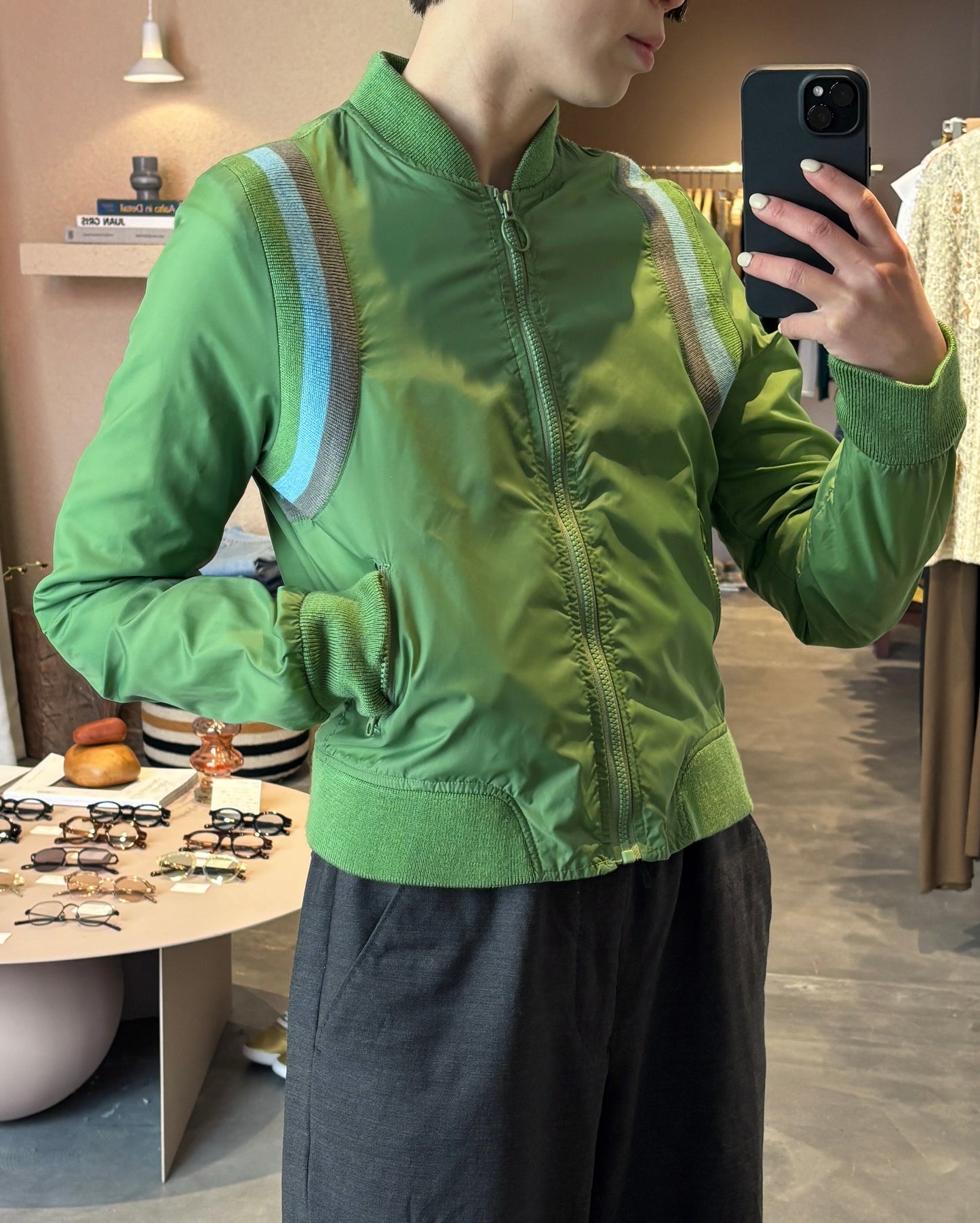 Rib design nylon jacket