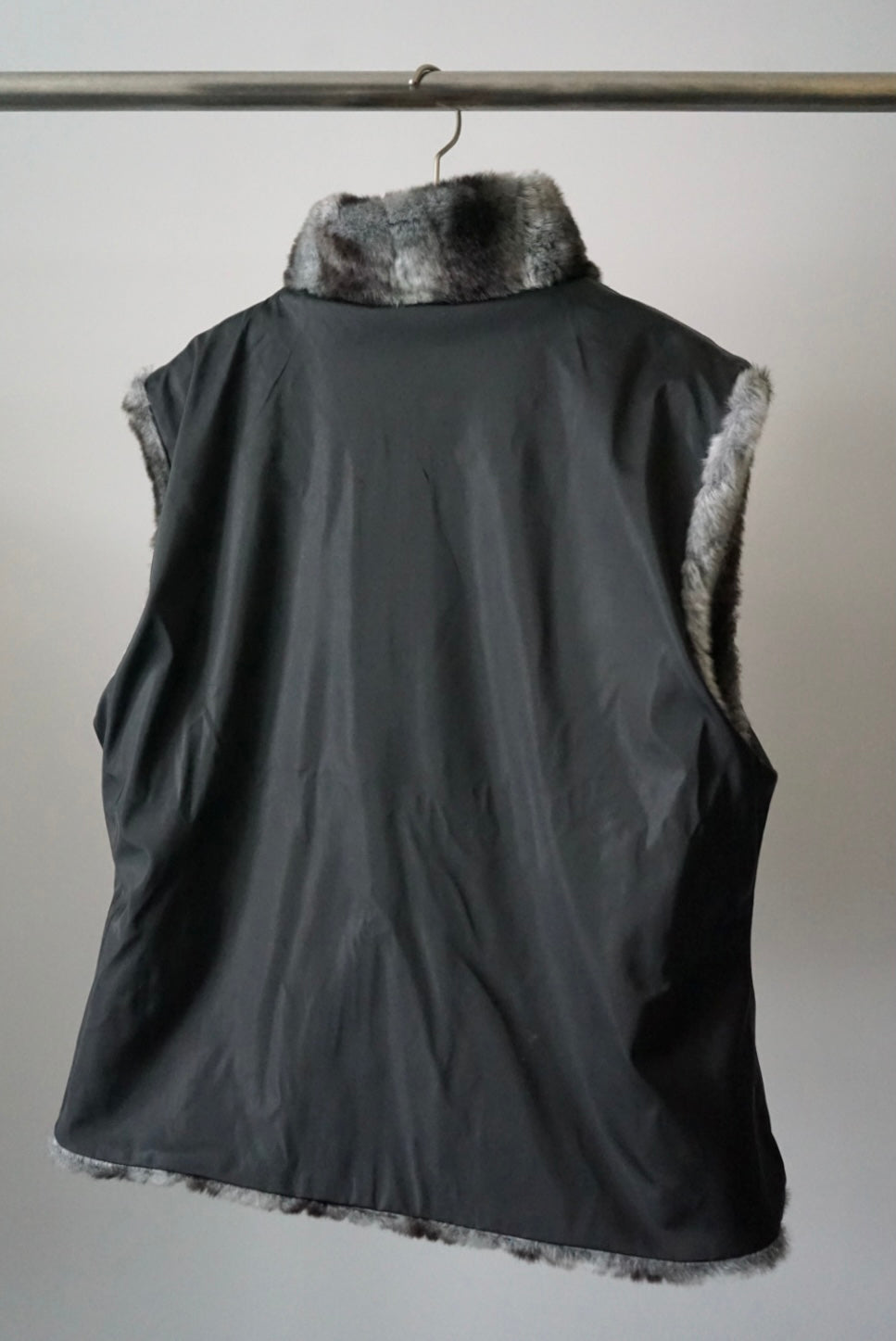 Reversible fake fur vest