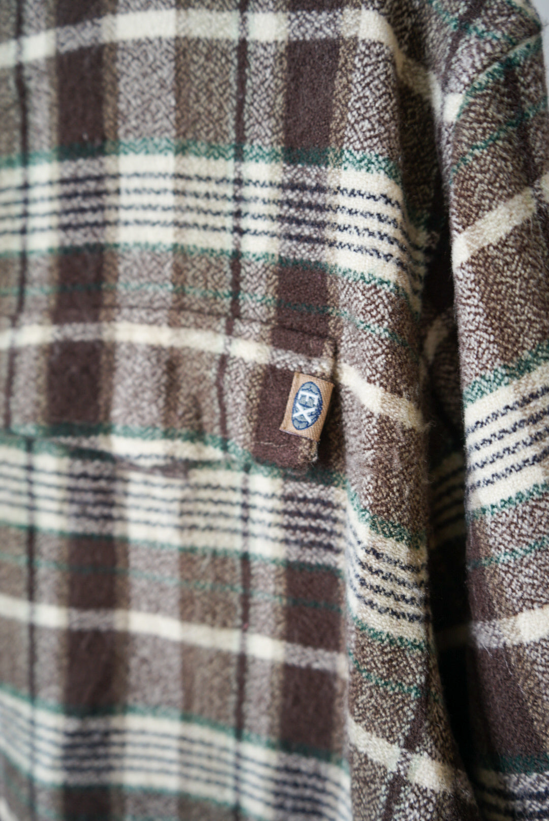 Check fleece no collar jacket