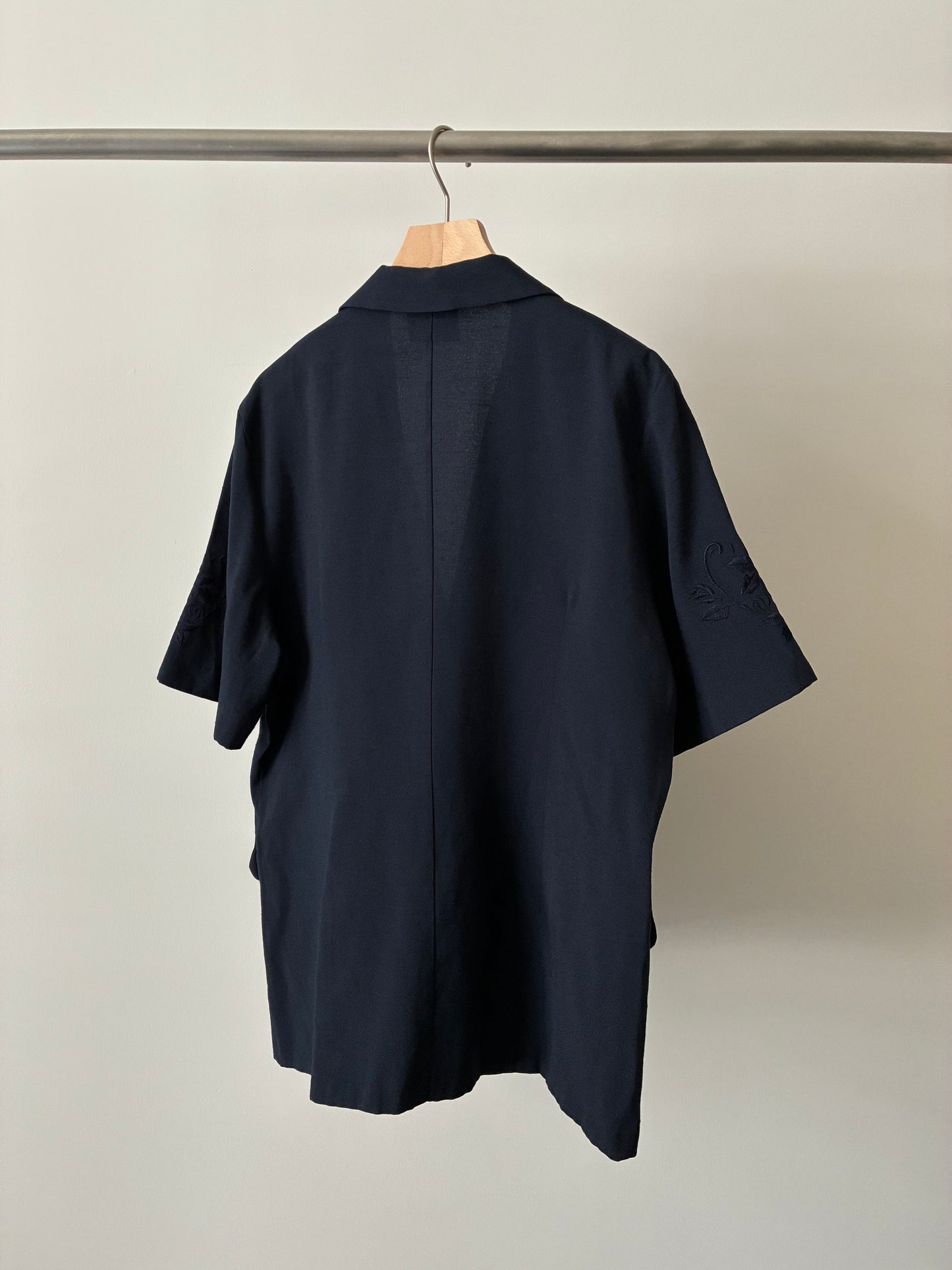 Embroidery design half sleeve shirt jacket made in Italy