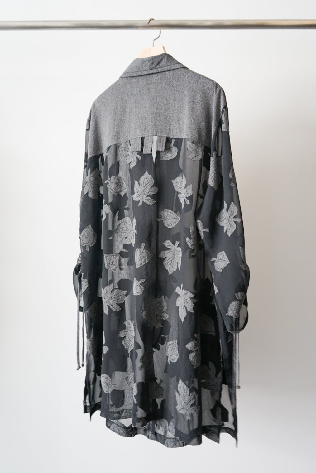 See through shawl collar coat